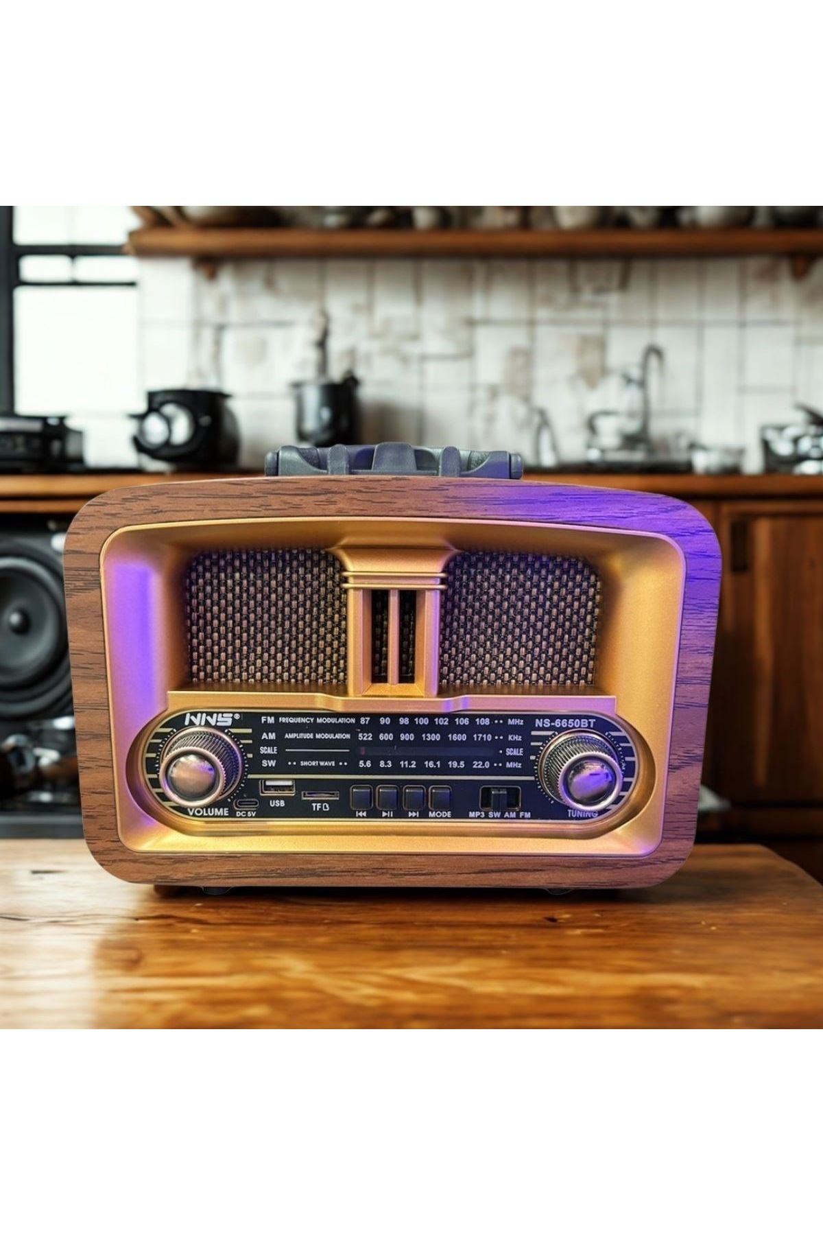 TBL Dekor® Taşınabilir Klasik AM/FM/SW  Retro Ev Radyo USB ile Şarj Olabilen Retro Radyo