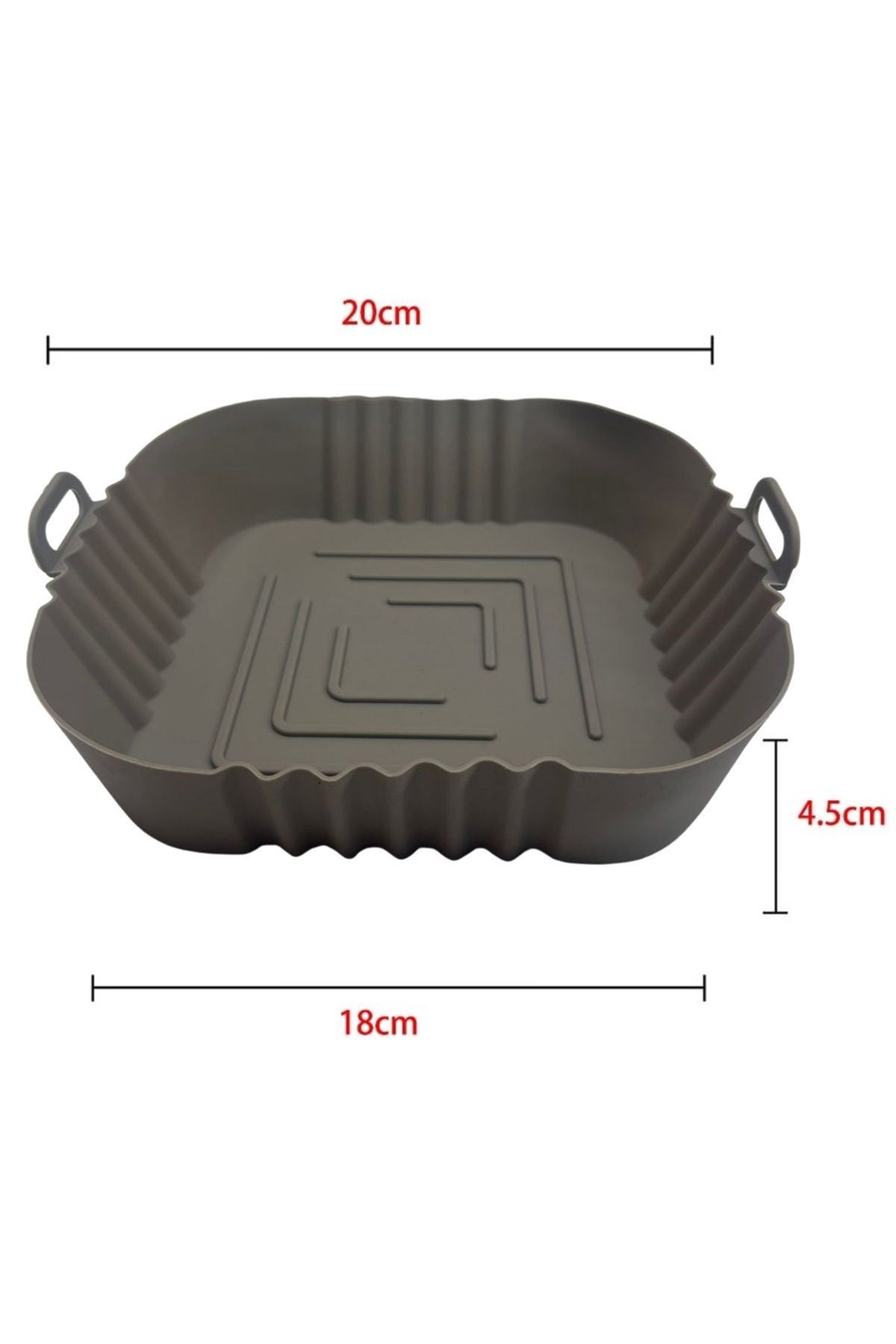 TBL Dekor® Renkli Isıya Dayanıklı Yıkanılabilir Silikon Fırın Ve Airfryer Kare Model Pişirme Matı 20 Cm