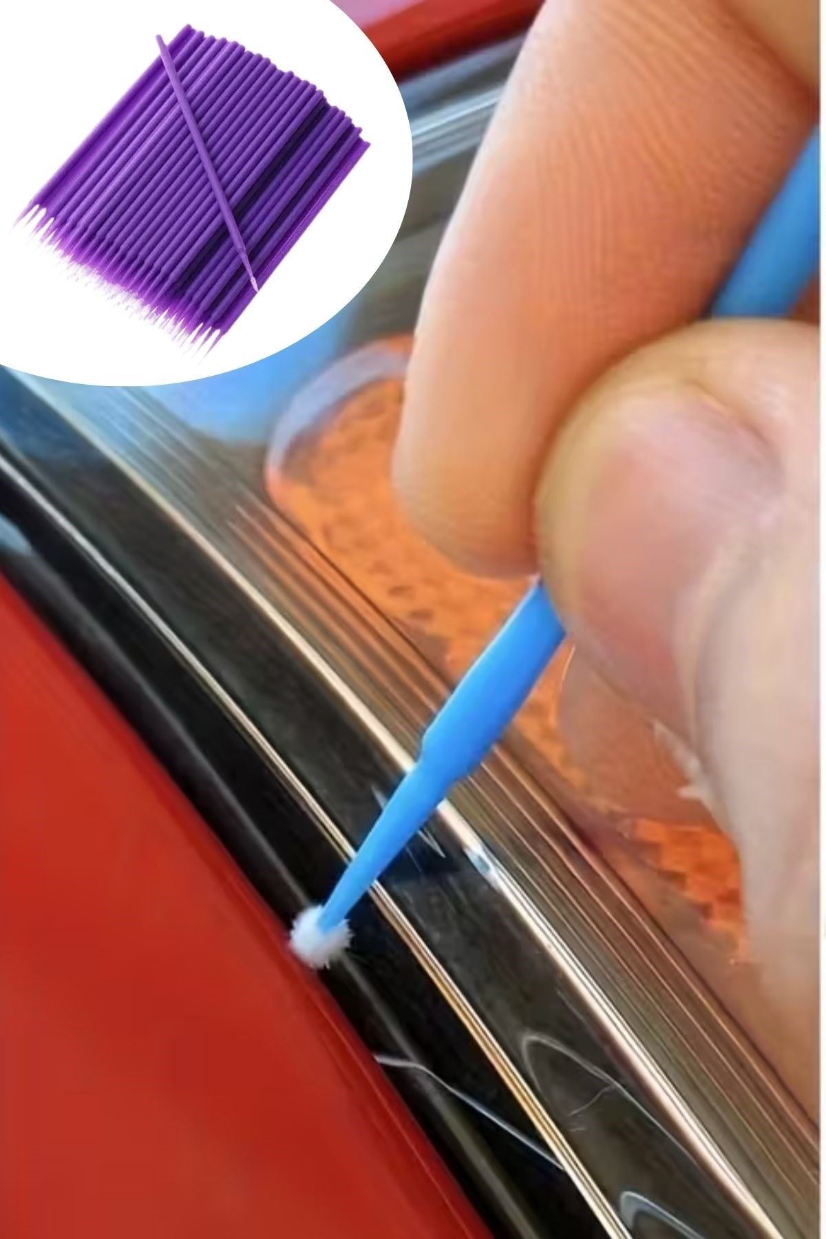 TBL Dekor® 100’lü Mini Tek Kullanımlık Araba Rötüş Fırçası –İnce Uçlu Yumuşak Kıllı Boya Uygulayıcı, Otomotiv Detaylandırma