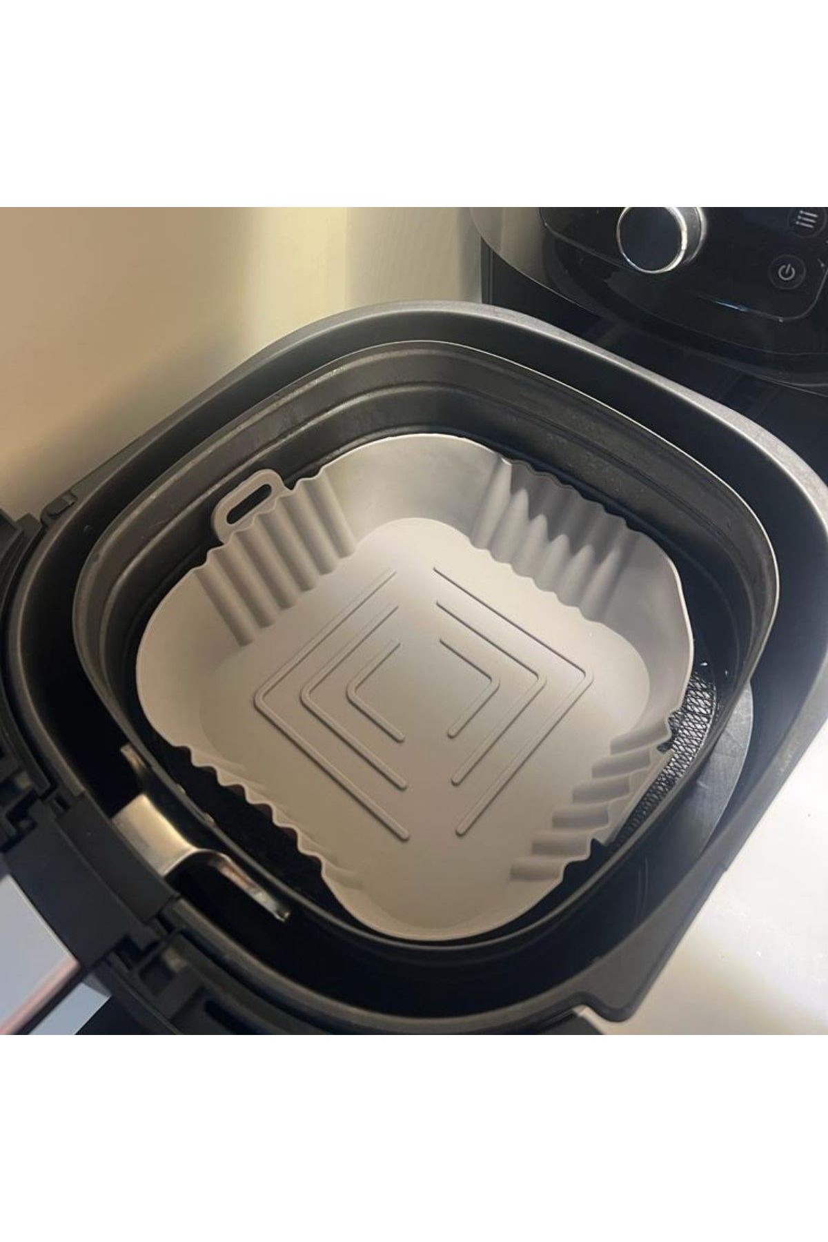 TBL Dekor® Renkli Isıya Dayanıklı Yıkanılabilir Silikon Fırın Ve Airfryer Kare Model Pişirme Matı 20 Cm