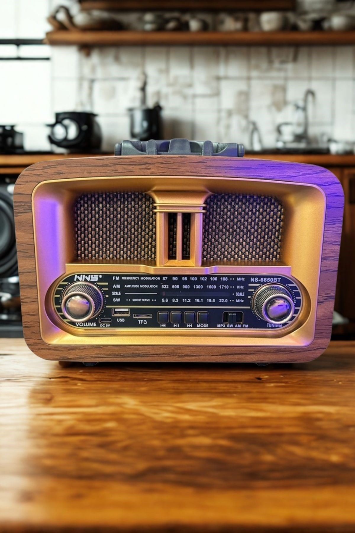 TBL Dekor® Taşınabilir Klasik AM/FM/SW  Retro Ev Radyo USB ile Şarj Olabilen Retro Radyo