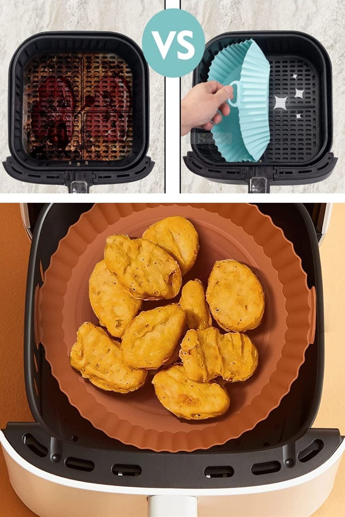 TBL Dekor® Renkli Isıya Dayanıklı Yıkanılabilir Silikon Fırın Ve Airfryer Yuvarlak Model Pişirme Matı 20 Cm