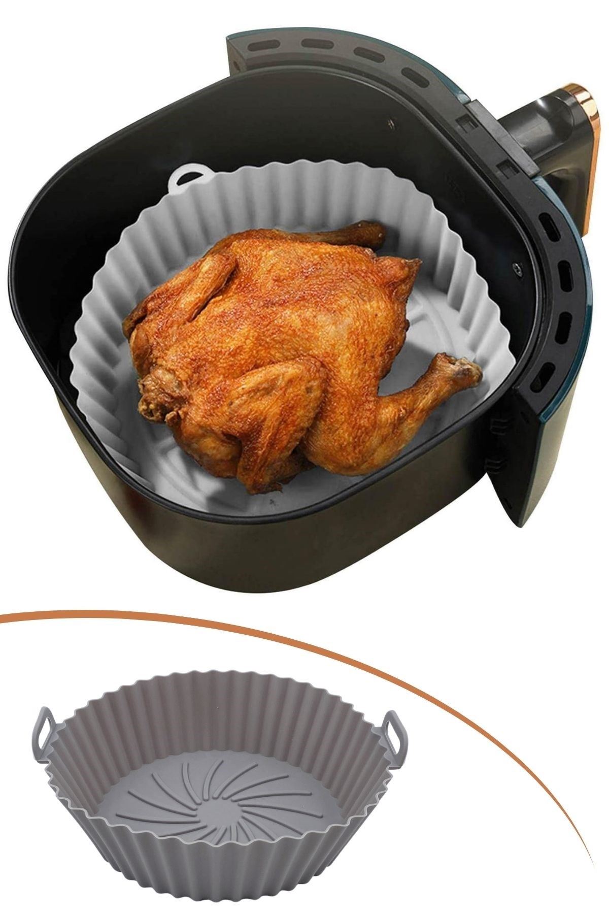 TBL Dekor® Renkli Isıya Dayanıklı Yıkanılabilir Silikon Fırın Ve Airfryer Yuvarlak Model Pişirme Matı 20 Cm
