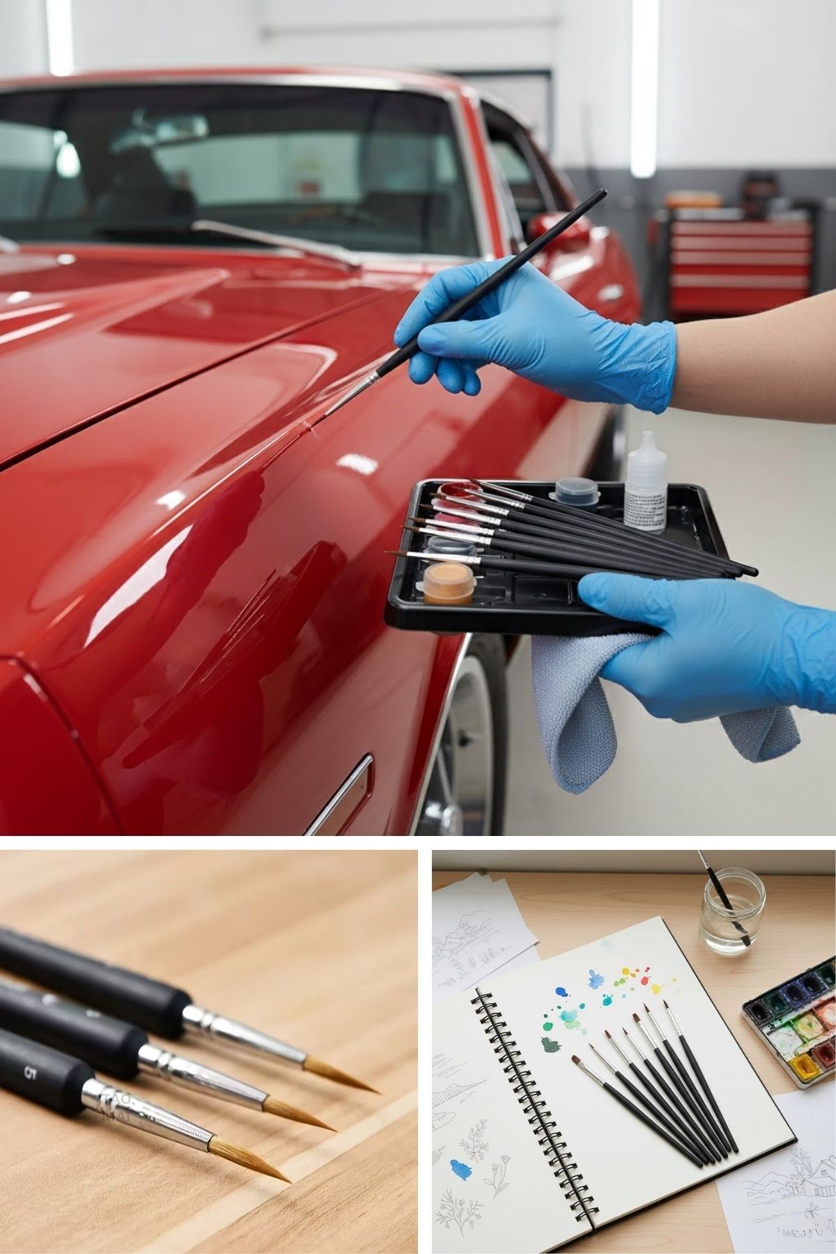 TBL Dekor®10 Adet Hobi ve Araba Rötüş Fırça Seti – İnce Detay Boyama, Model Yapımı ve Araç Çizik Giderme İçin Çok Amaçlı Fırça Takımı