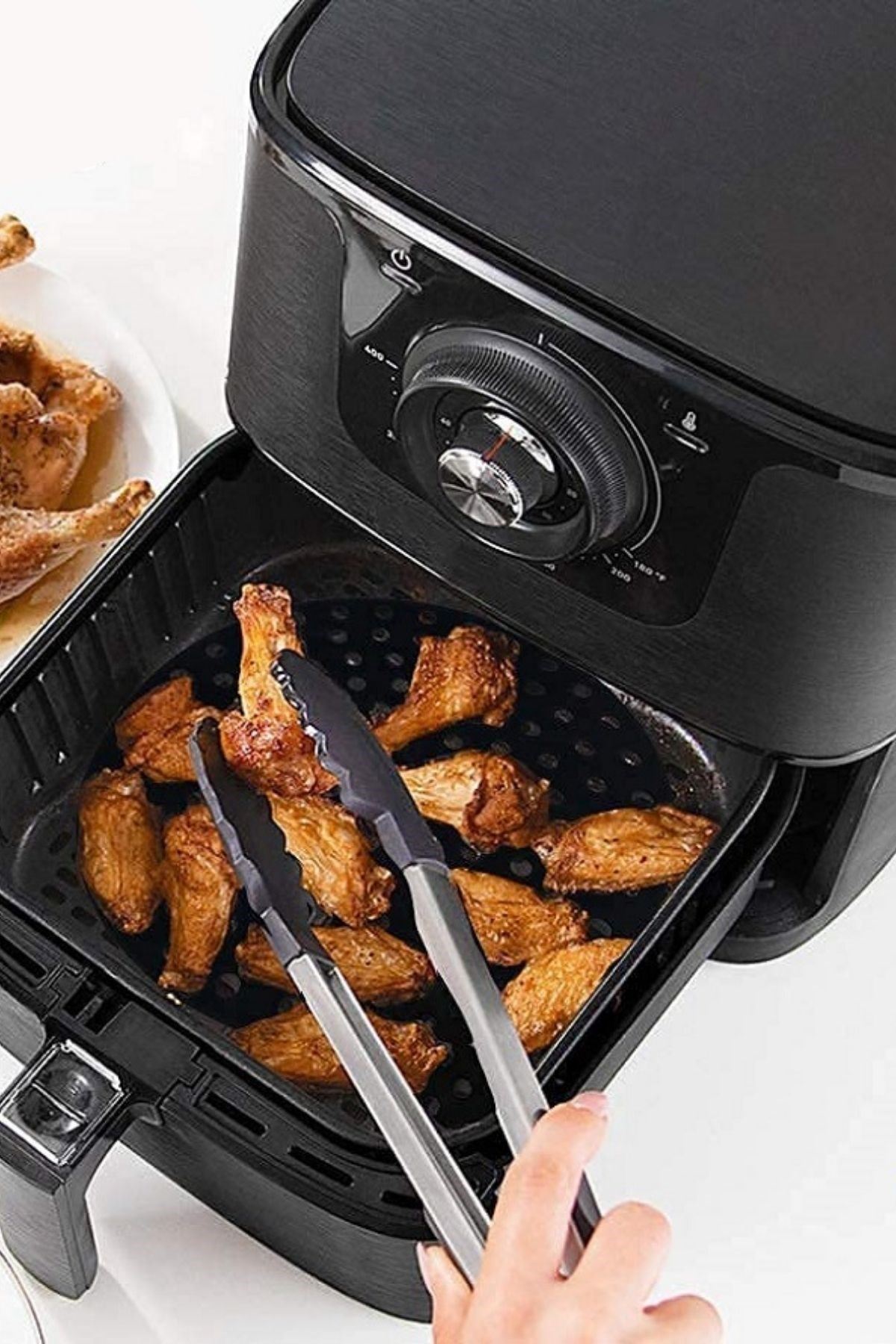 TBL Dekor® Siyah Isıya Dayanıklı Yıkanılabilir Silikon Fırın Ve Airfryer Yuvarlak Model Pişirme Matı 23 Cm