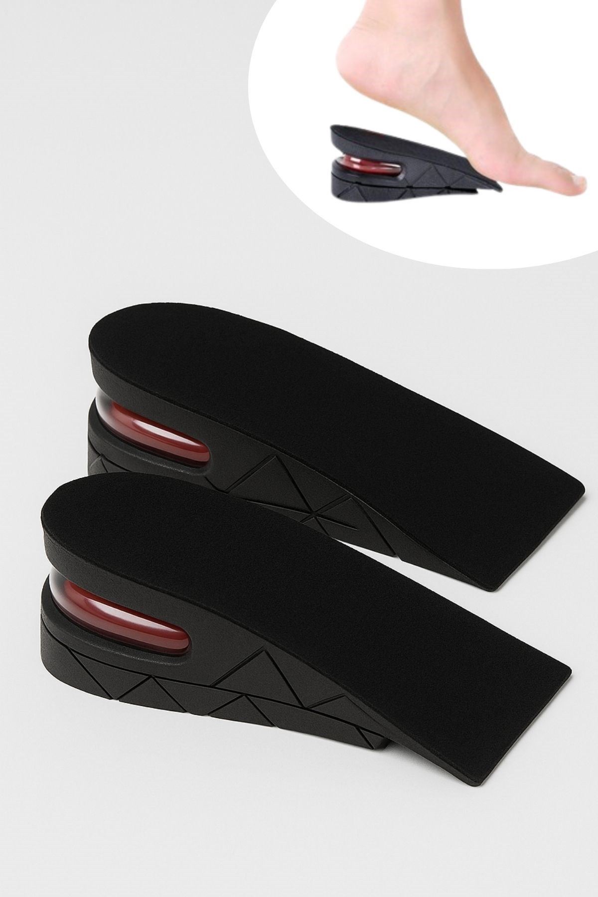 TBL Dekor® 5 cm Boy Uzatıcı Silikon Ortopedik Topuk Tabanlık – Yüksek Konforlu Gizli Yükseltici Ped (Unisex)