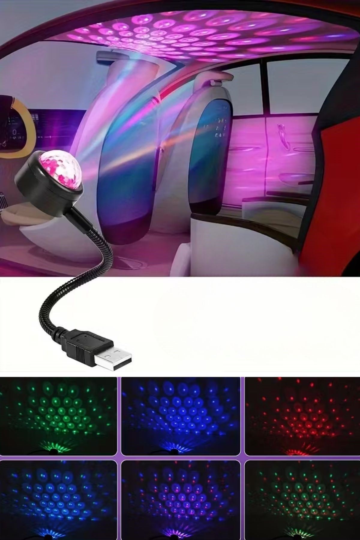 TBL Dekor® USB Sese Duyarlı 8 Farklı Mod Işıklı LED Atmosfer Işığı – Ambiyans Aydınlatması