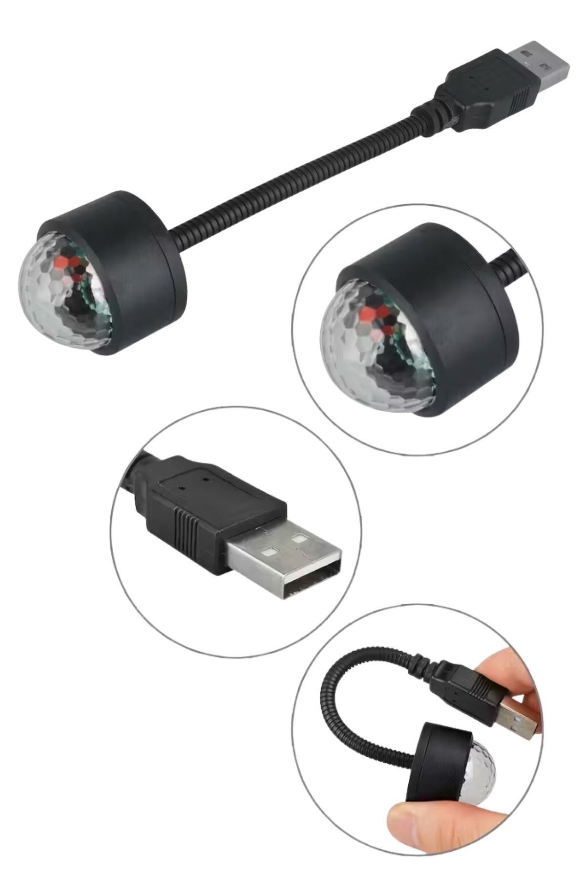 TBL Dekor® USB Sese Duyarlı 8 Farklı Mod Işıklı LED Atmosfer Işığı – Ambiyans Aydınlatması