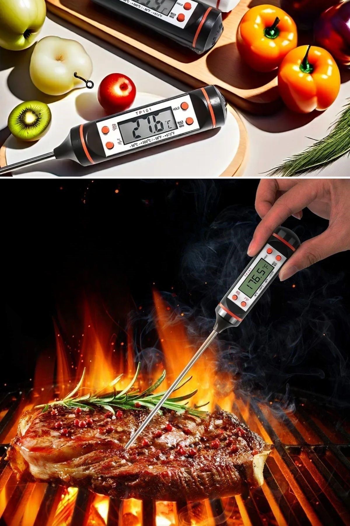 TBL Dekor® Dijital Gıda Termometresi Süt,Et,Yoğurt Mayalama,Mama Derecesi Ölçer Gıda Termometresi