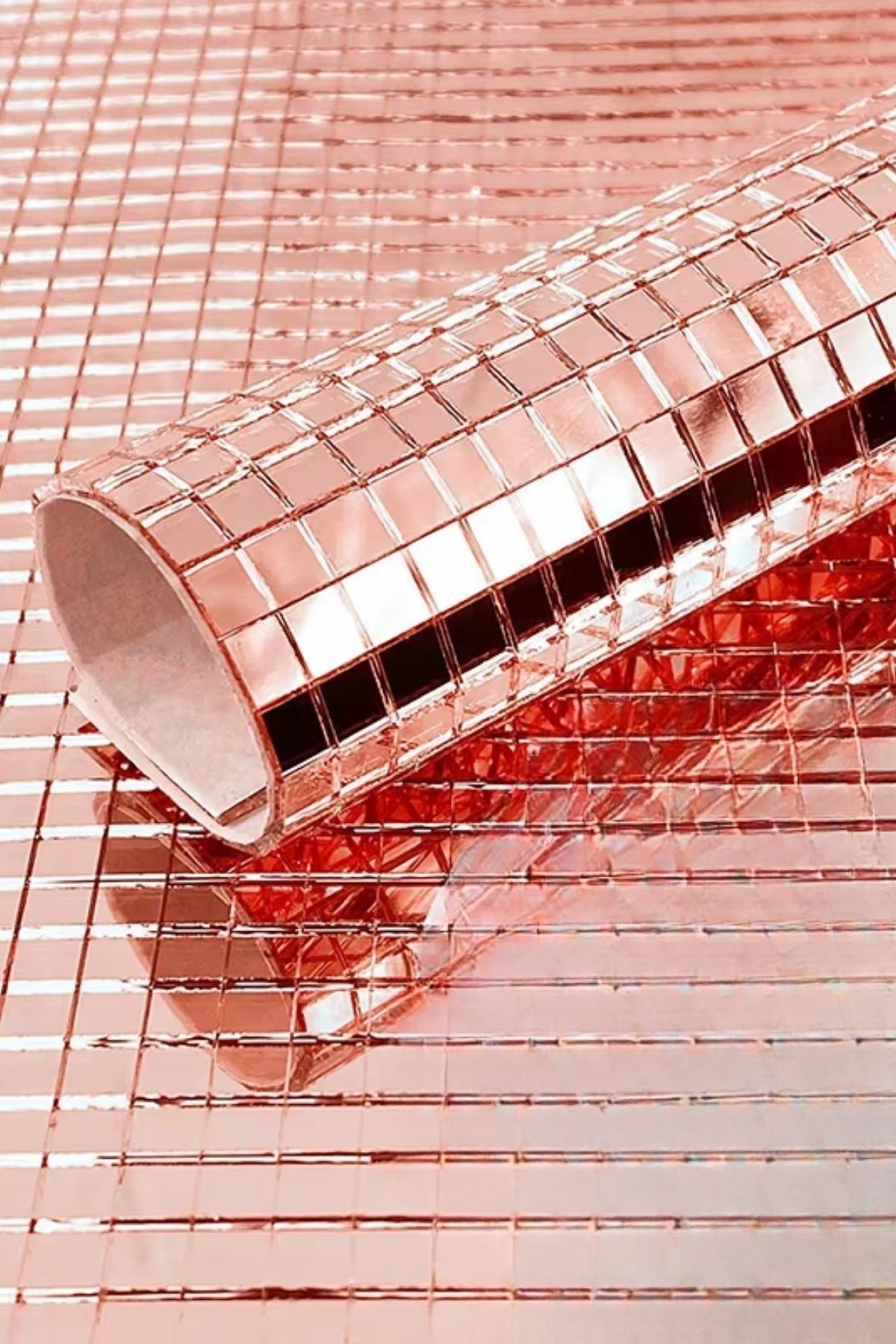 TBL Dekor® Kare Bronz Cam Mozaik Fayans Çıkartmaları El İşi Kare Cam Fayans Kendinden Yapışkanlı Aynalı Dekor Panel 30x30 Cm