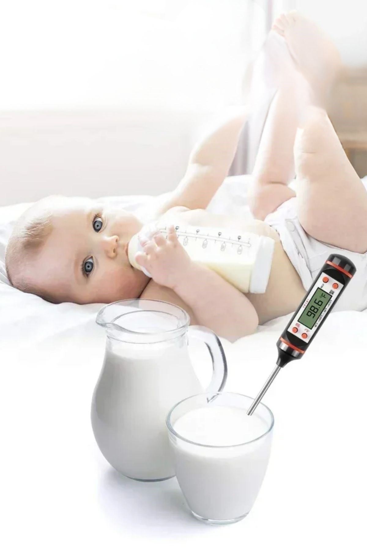 TBL Dekor® Dijital Gıda Termometresi Süt,Et,Yoğurt Mayalama,Mama Derecesi Ölçer Gıda Termometresi