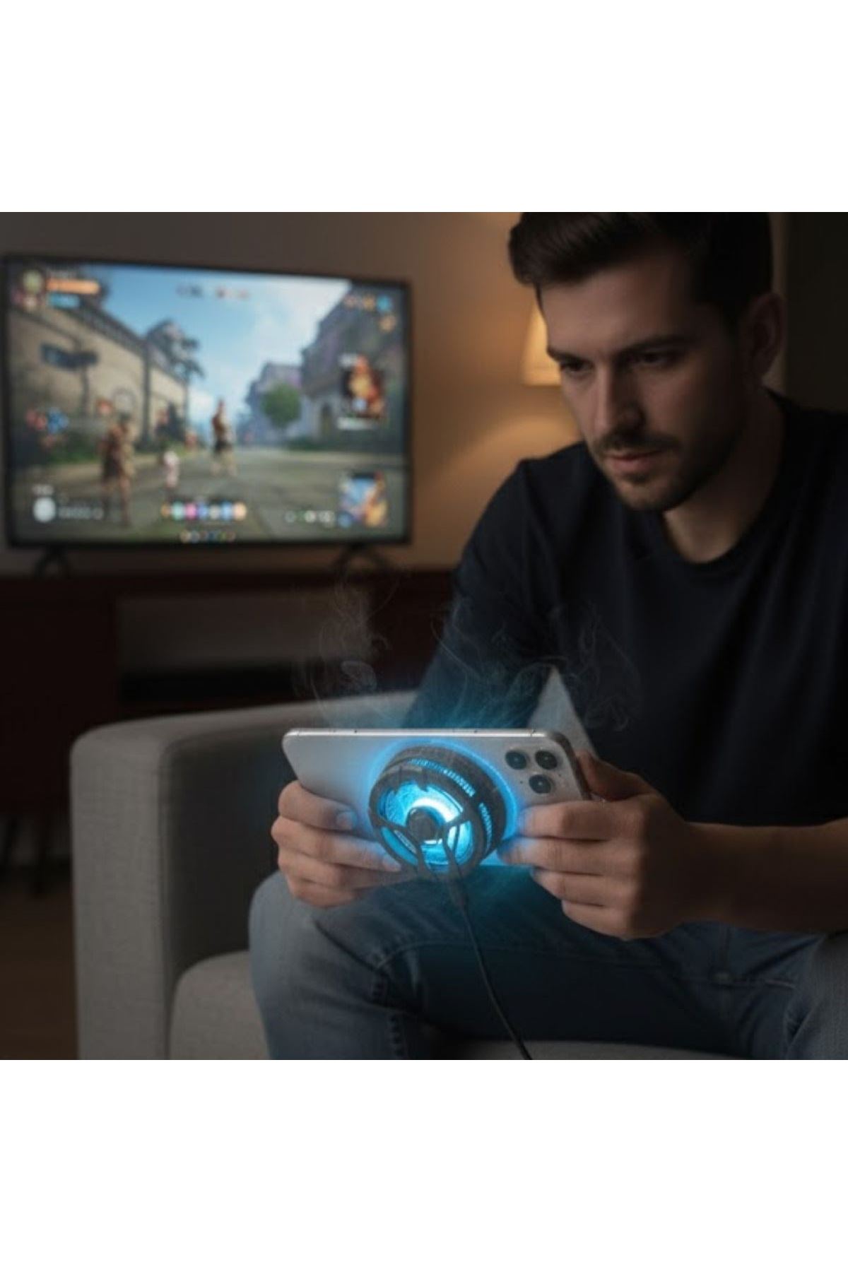 TBL Dekor® Manyetik Telefon ve Tablet Soğutucu – Güçlü Sessiz Fanlı, Hızlı Isı Dağıtıcı Mobil Cihaz Soğutma Aparatı S25 Radiator