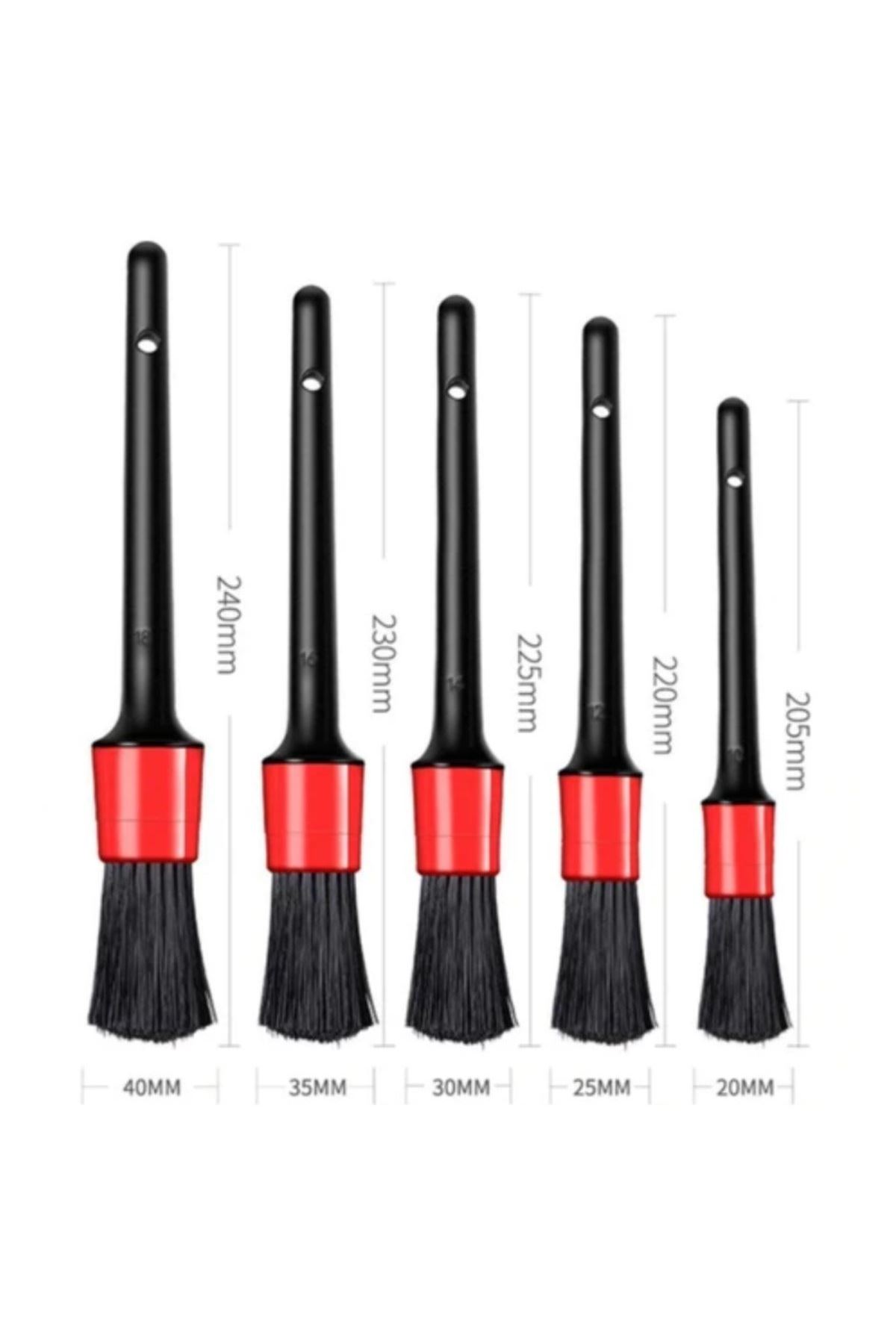 TBL Dekor® 5’li Çok Amaçlı Araç İçi ve Dış Yüzey Temizlik & Detaylandırma Fırça Seti