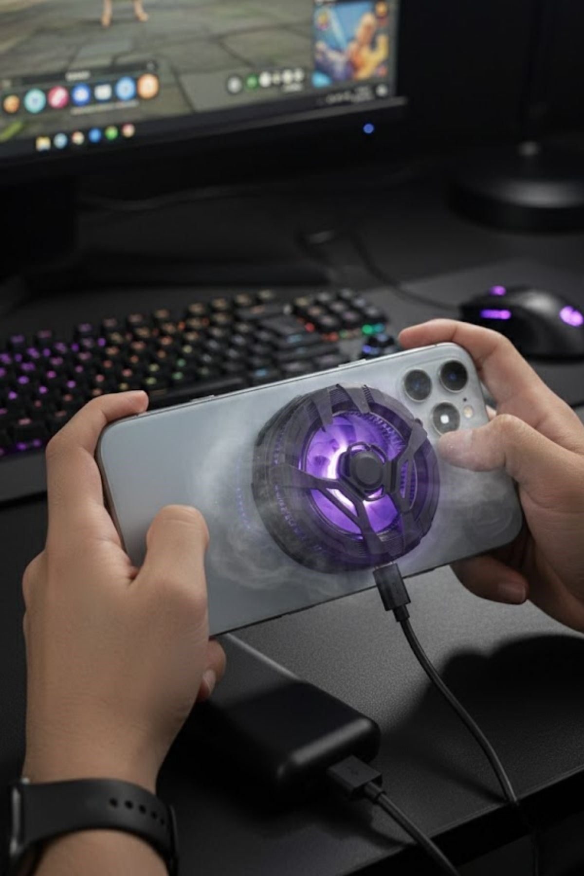 TBL Dekor® Manyetik Telefon ve Tablet Soğutucu – Güçlü Sessiz Fanlı, Hızlı Isı Dağıtıcı Mobil Cihaz Soğutma Aparatı S25 Radiator