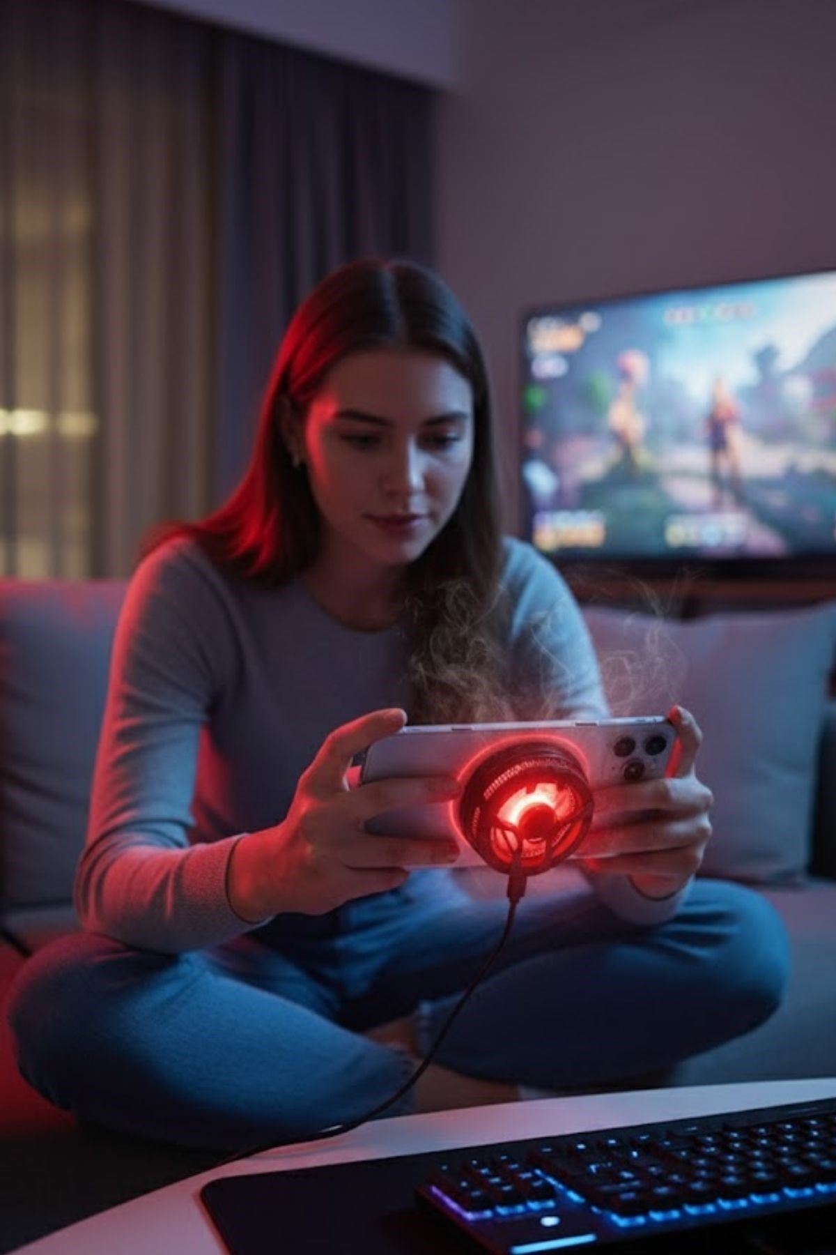 TBL Dekor® Manyetik Telefon ve Tablet Soğutucu – Güçlü Sessiz Fanlı, Hızlı Isı Dağıtıcı Mobil Cihaz Soğutma Aparatı S25 Radiator