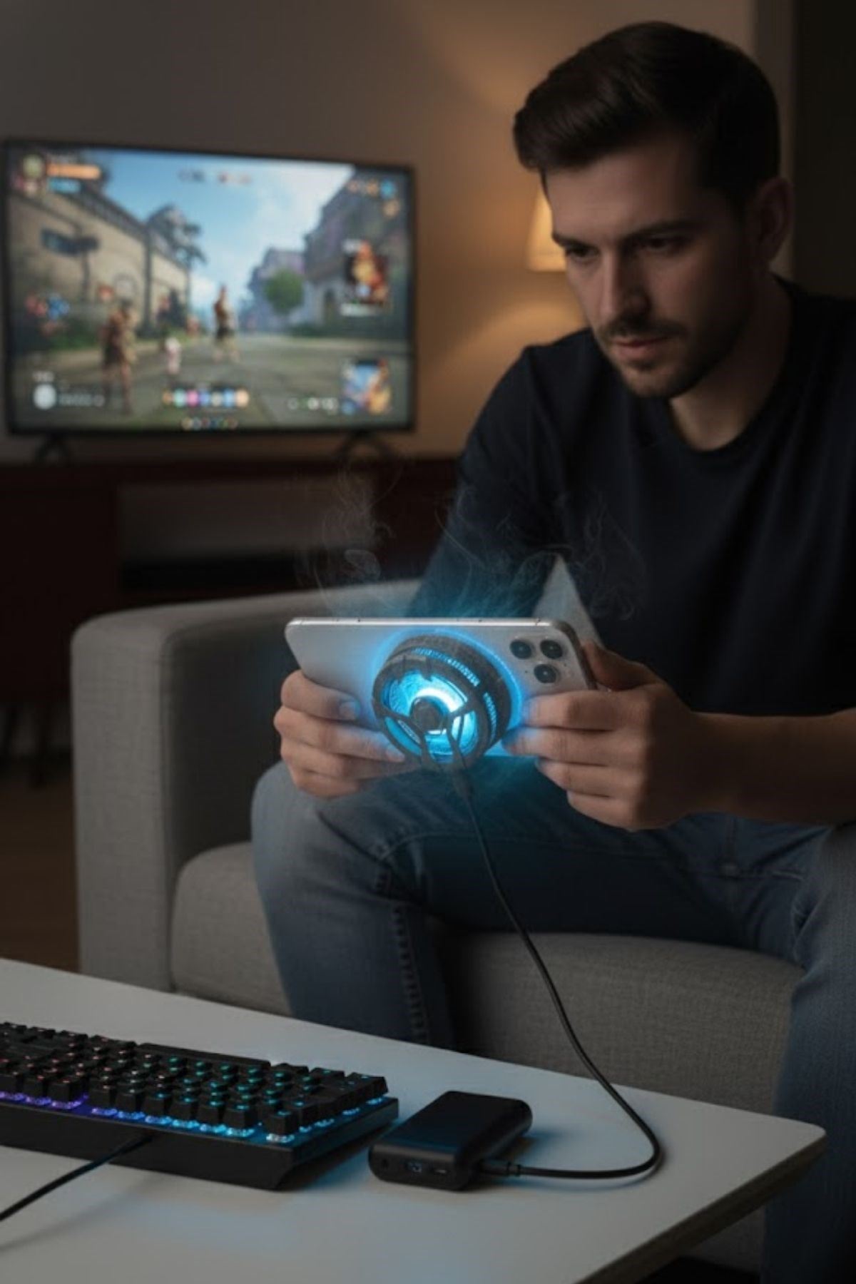 TBL Dekor® Manyetik Telefon ve Tablet Soğutucu – Güçlü Sessiz Fanlı, Hızlı Isı Dağıtıcı Mobil Cihaz Soğutma Aparatı S25 Radiator