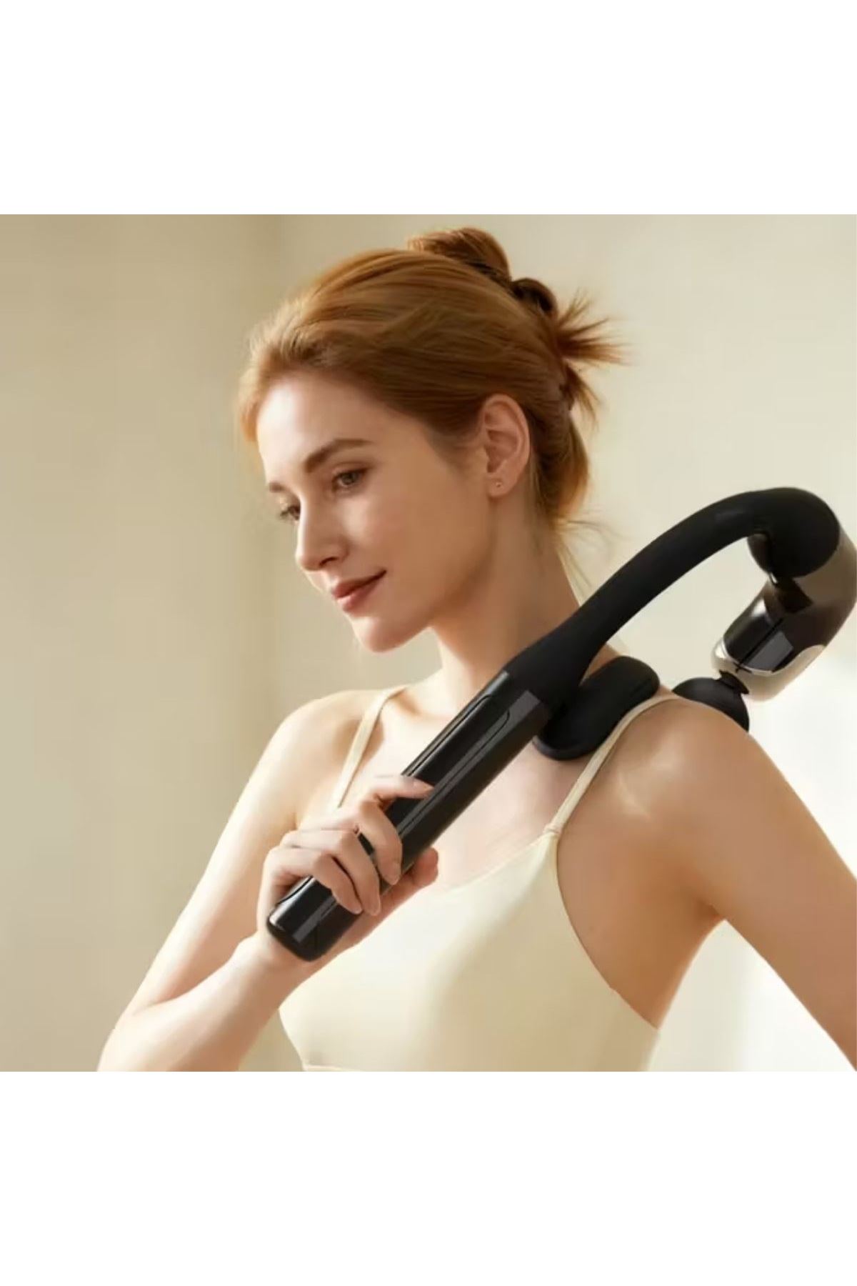 TBL Dekor® 4 Farklı Başlıklı Uzun Saplı Derin Doku Masaj Tabancası, Boyun, Omuz ve Sırt için Ergonomik Saplı Çoklu Masaj Modlu Taşınabilir Masaj Aleti