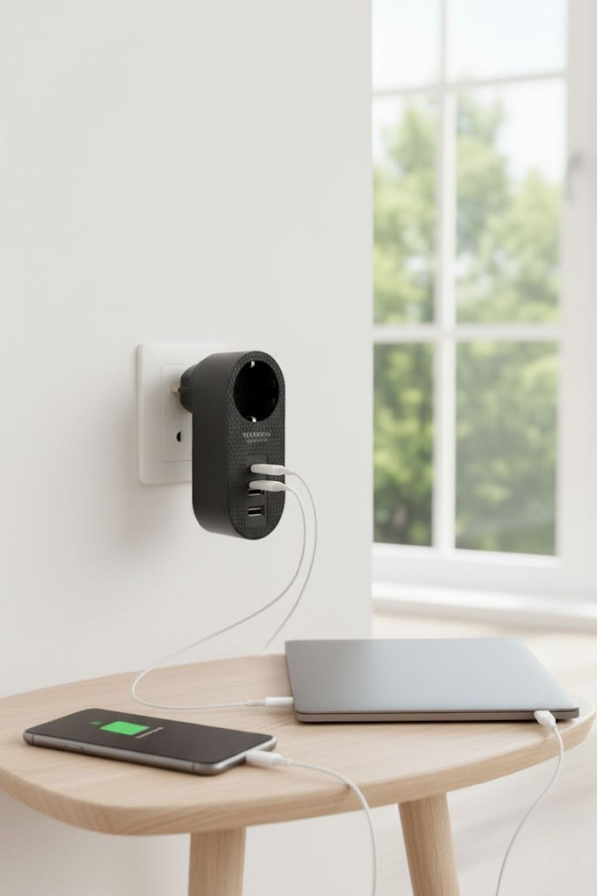 TBL Dekor® 2 USB,1 TYPE-C Girişli 1'li Çocuk Korumalı,Isıya Karşı Dayanıklı 2500Watt Termal Akım Korumalı Priz