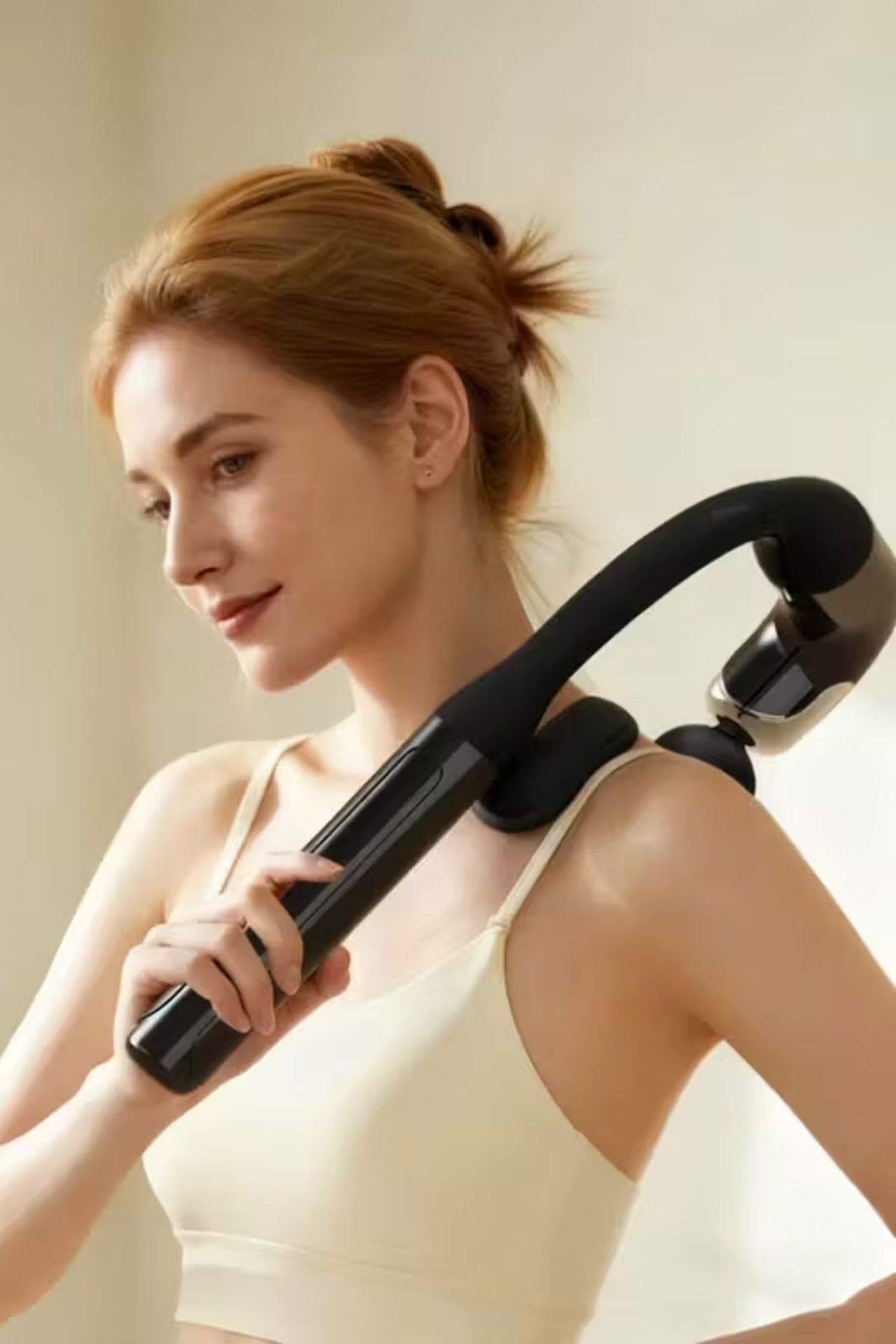 TBL Dekor® 4 Farklı Başlıklı Uzun Saplı Derin Doku Masaj Tabancası, Boyun, Omuz ve Sırt için Ergonomik Saplı Çoklu Masaj Modlu Taşınabilir Masaj Aleti