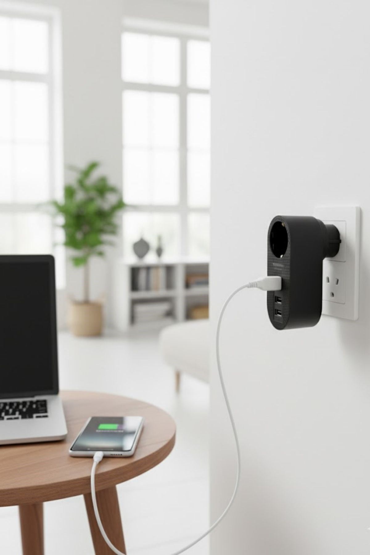 TBL Dekor® 2 USB,1 TYPE-C Girişli 1'li Çocuk Korumalı,Isıya Karşı Dayanıklı 2500Watt Termal Akım Korumalı Priz