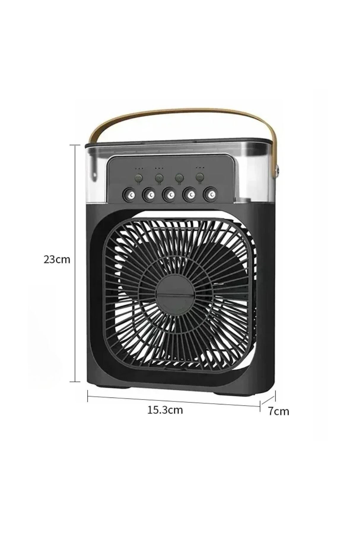 TBL Dekor® Taşınabilir 3 Farklı Mod Ayarlı 7 Farklı Led Işıklı Sulu Soğutmalı Taşınabilir Masaüstü USB Fan Vantilatör