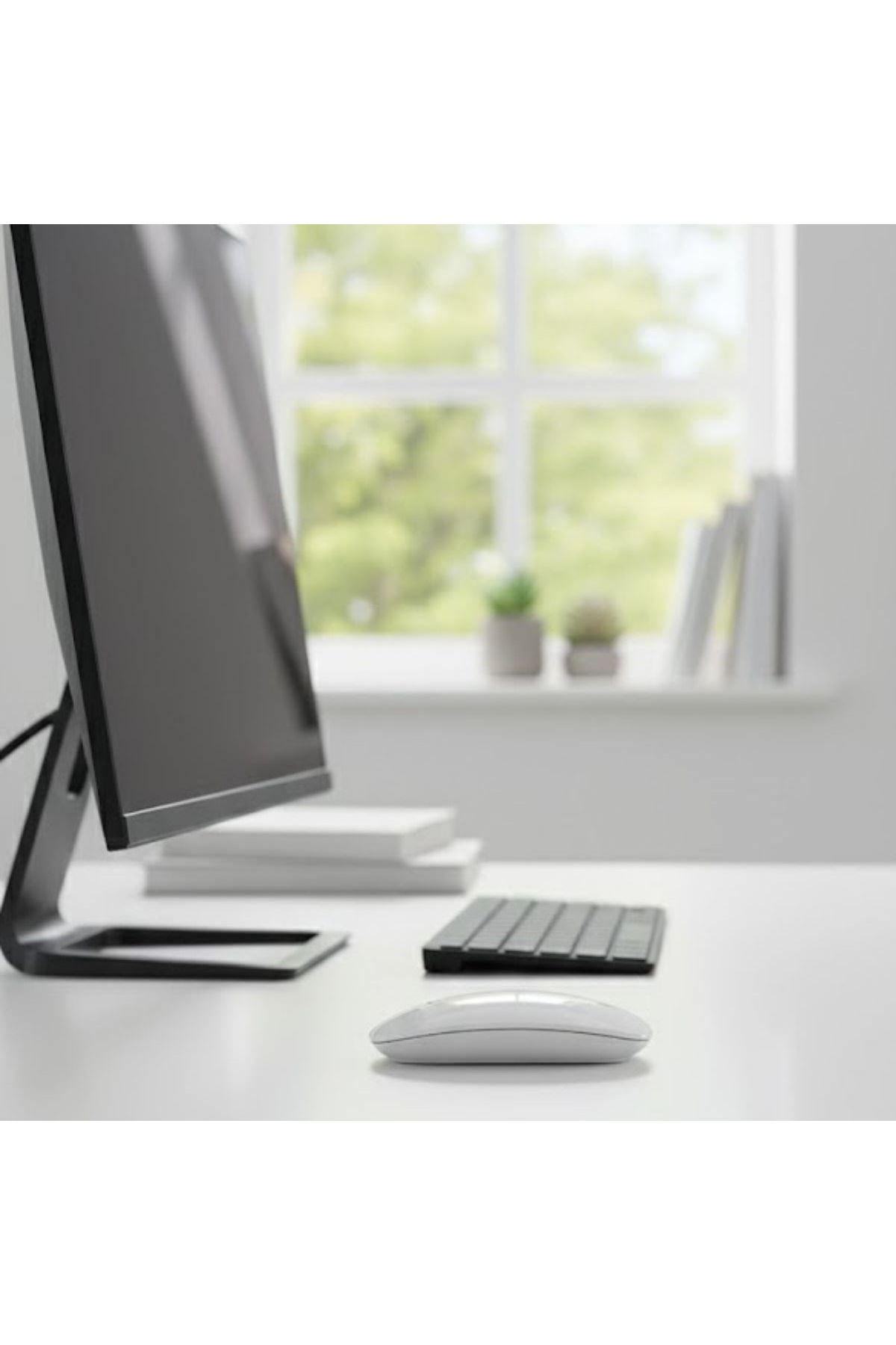 TBL Dekor® Beyaz Renkli Ergonomik Sessiz Kablosuz Mouse – USB Alıcılı, Ofis ve Oyun İçin Konforlu Bilgisayar Faresi MS6310