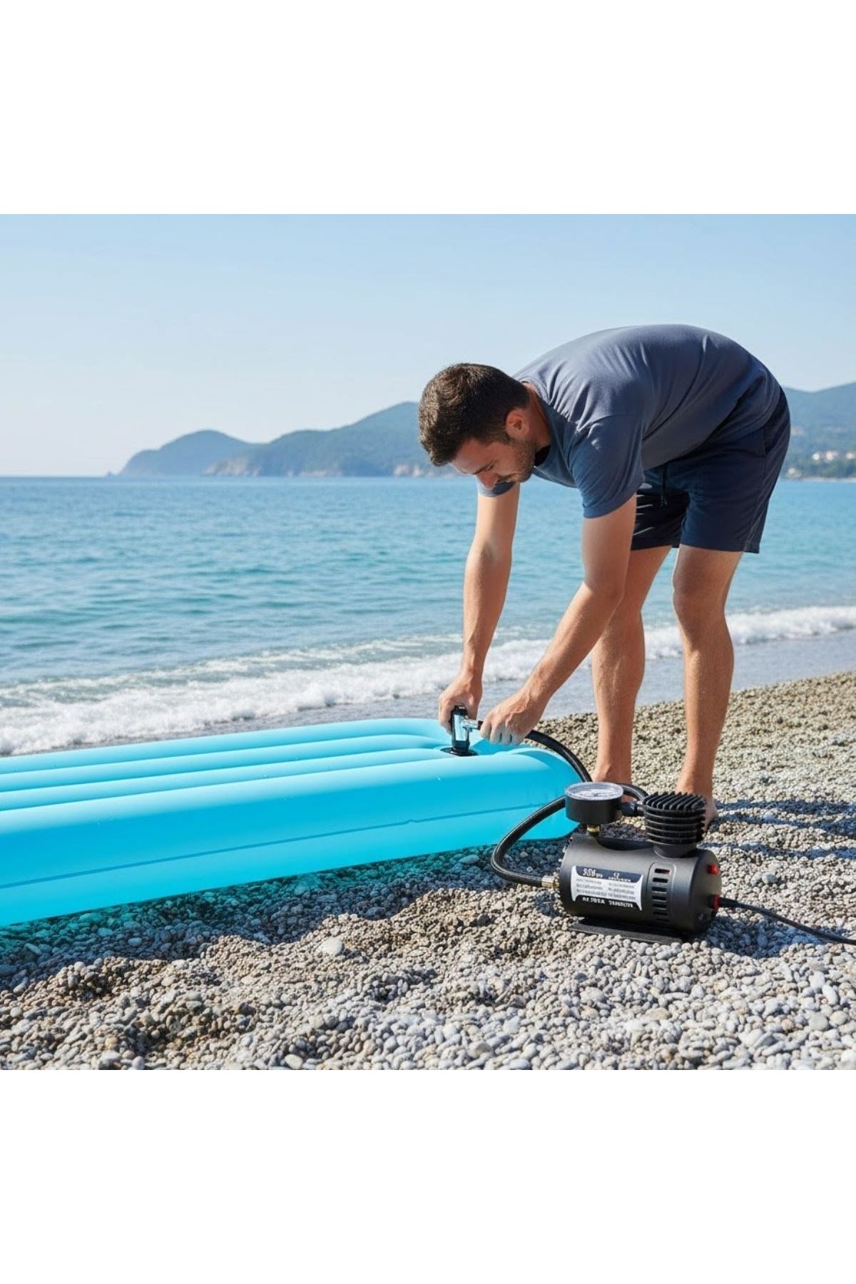 TBL Dekor® 300 PSI Güçlü Taşınabilir Hava Kompresörü–Araba, Motosiklet, Bisiklet ve Top Şişirme İçin Çakmaklıklı Lastik Şişirme Pompası