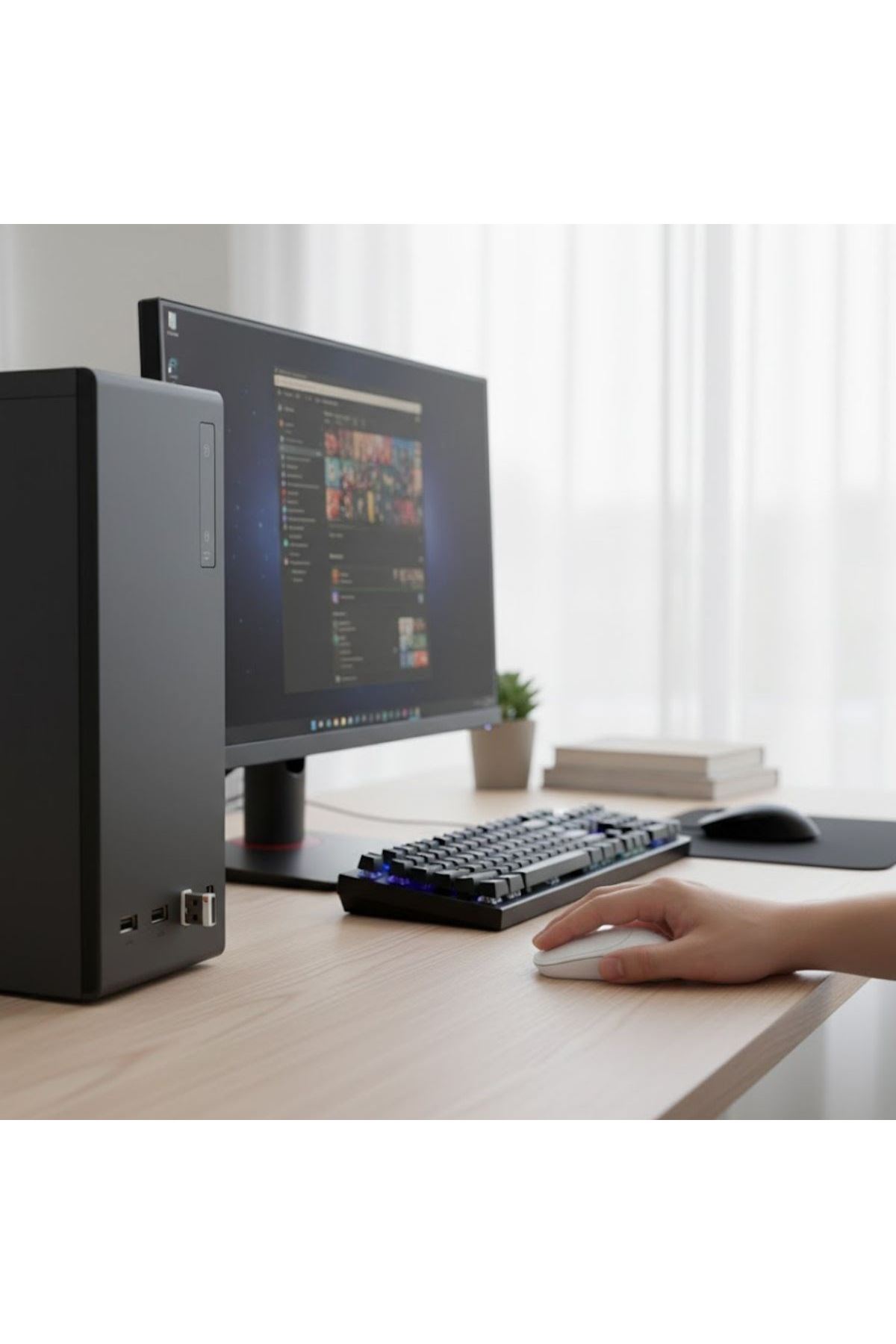 TBL Dekor® Beyaz Renkli Ergonomik Sessiz Kablosuz Mouse – USB Alıcılı, Ofis ve Oyun İçin Konforlu Bilgisayar Faresi MS6310