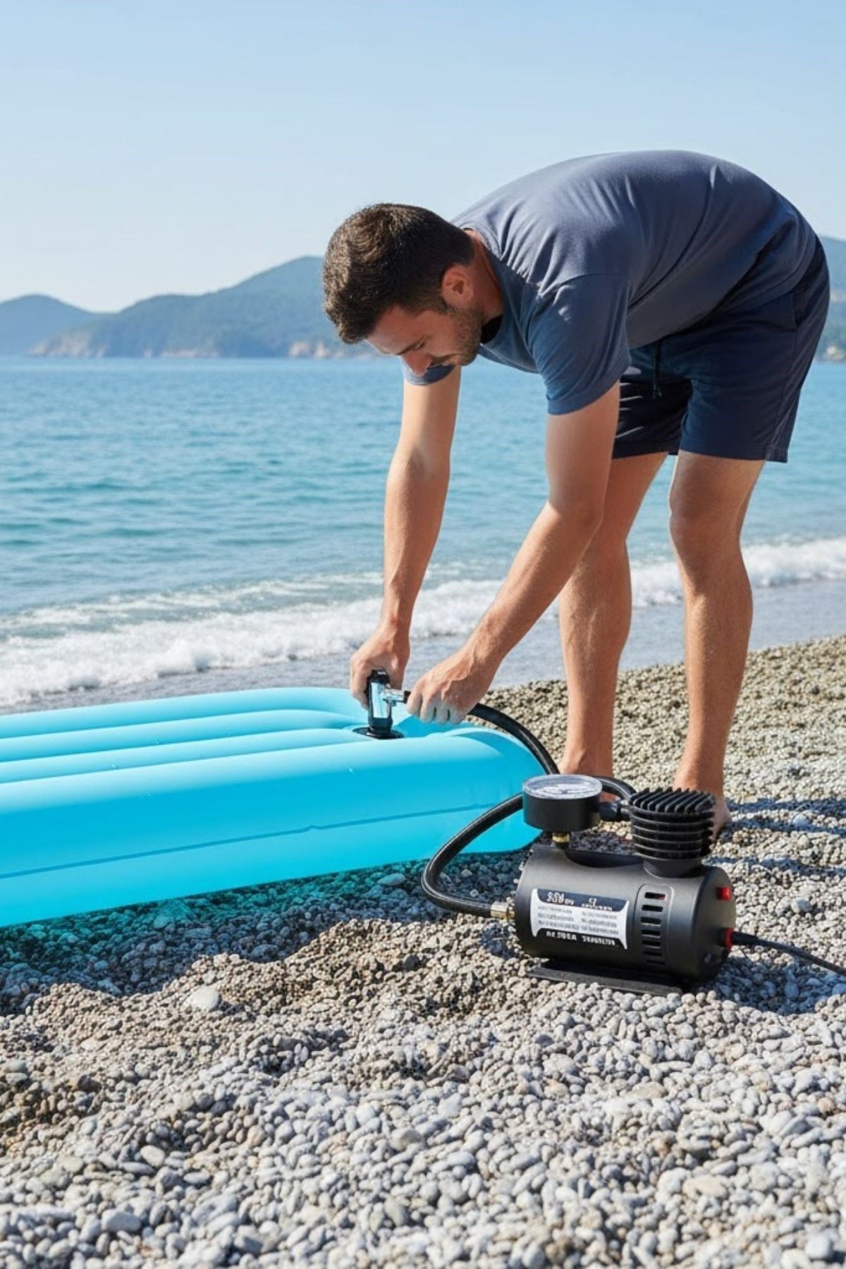 TBL Dekor® 300 PSI Güçlü Taşınabilir Hava Kompresörü–Araba, Motosiklet, Bisiklet ve Top Şişirme İçin Çakmaklıklı Lastik Şişirme Pompası