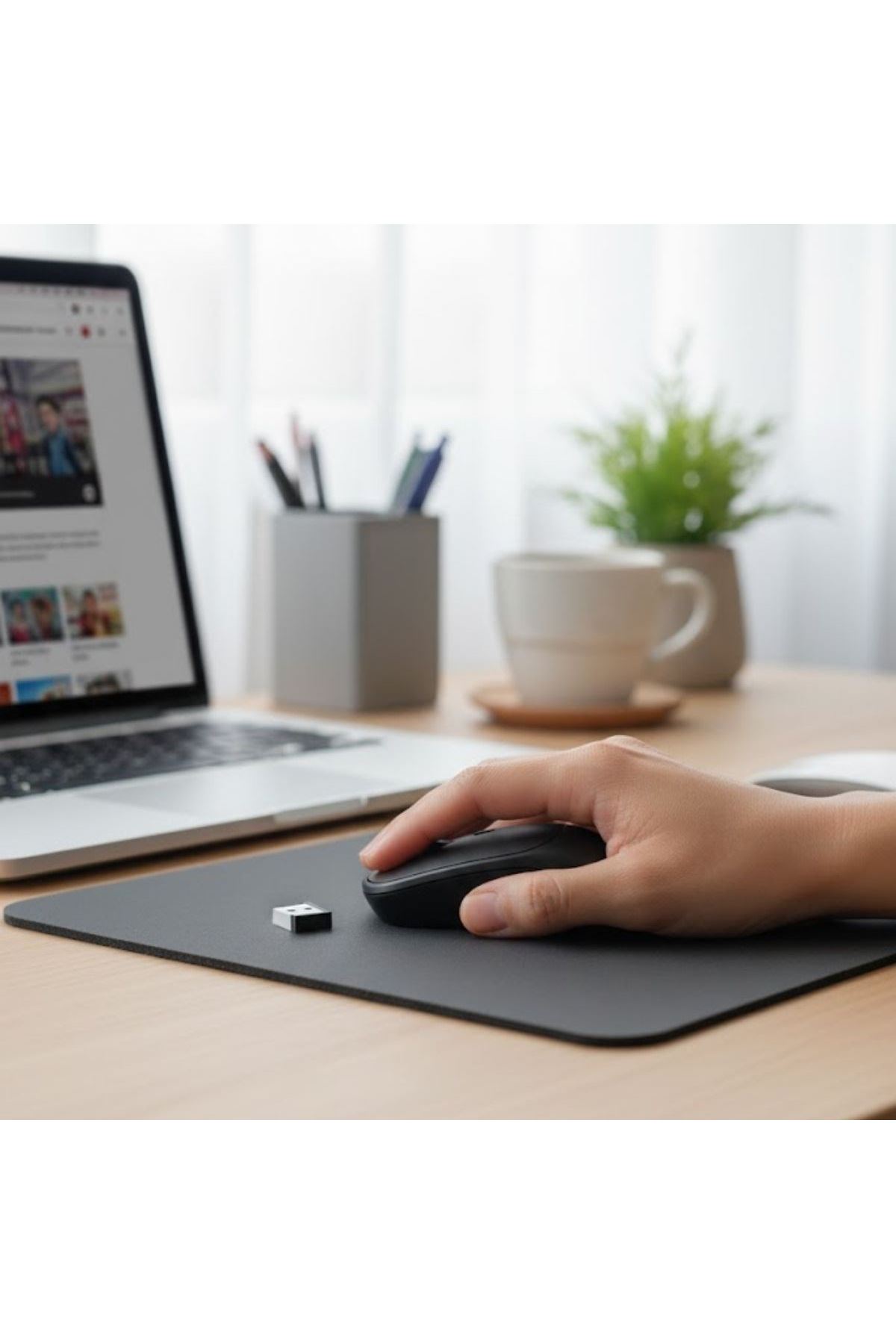 TBL Dekor® Siyah Renkli Ergonomik Sessiz Kablosuz Mouse – USB Alıcılı, Ofis ve Oyun İçin Konforlu Bilgisayar Faresi MS6310