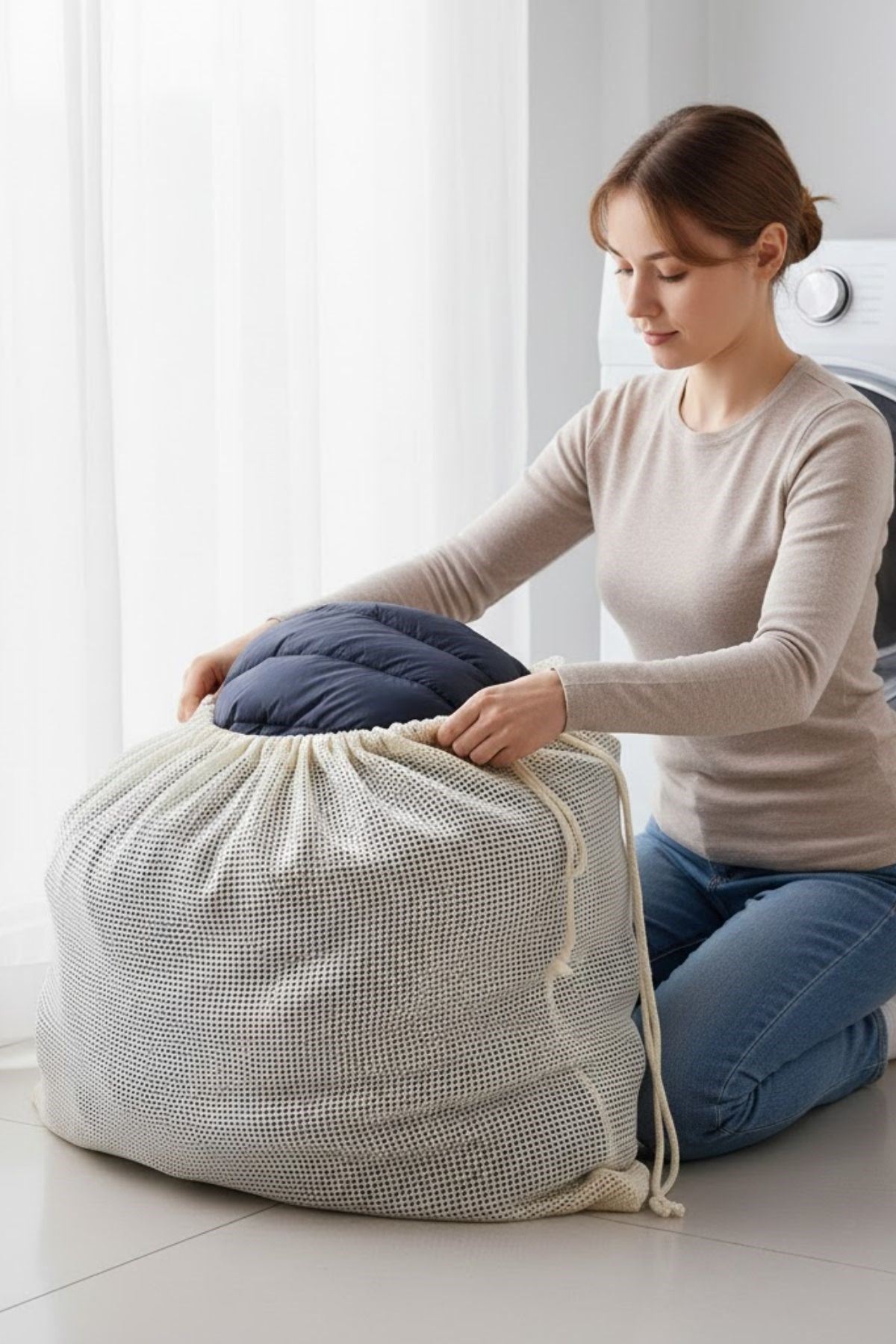 TBL Dekor® Battal Boy 120x150 cm Mont ve perde Yıkama Filesi–Extra Büyük, Dayanıklı, Nefes Alabilir Çamaşır Koruma Torbası