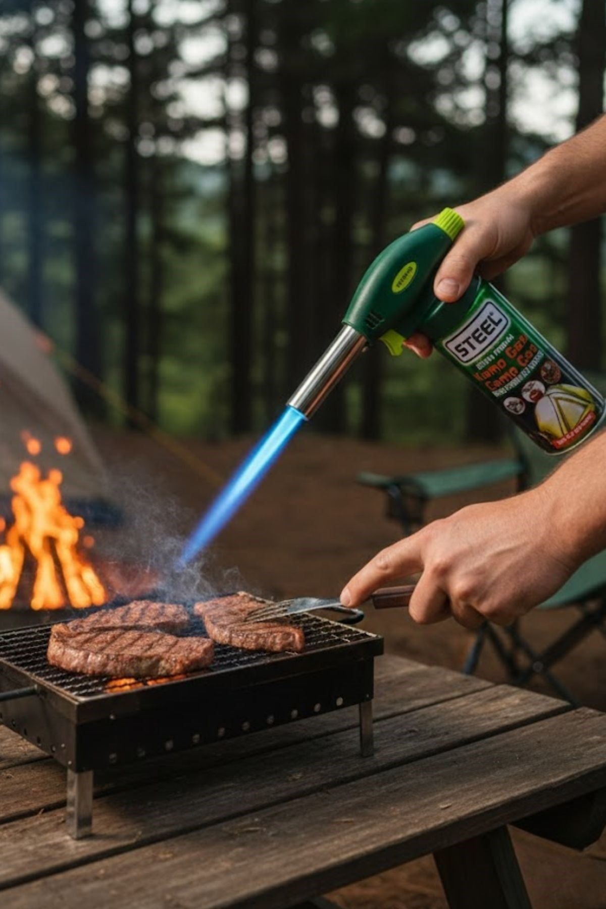 TBL Dekor® Outdoor Kamp, Piknik ve Tamir İşleri İçin Kamp Gazı Seti – Taşınabilir Pürmüz Alev Tabancası ve Yüksek Performanslı Gaz Kartuşu