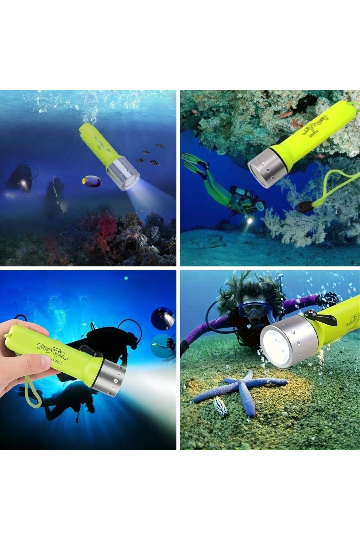 TBL Dekor® Süper Parlak LED Su Altı Dalış Feneri – Taşınabilir, Su Geçirmez ve Darbeye Dayanıklı El Feneri