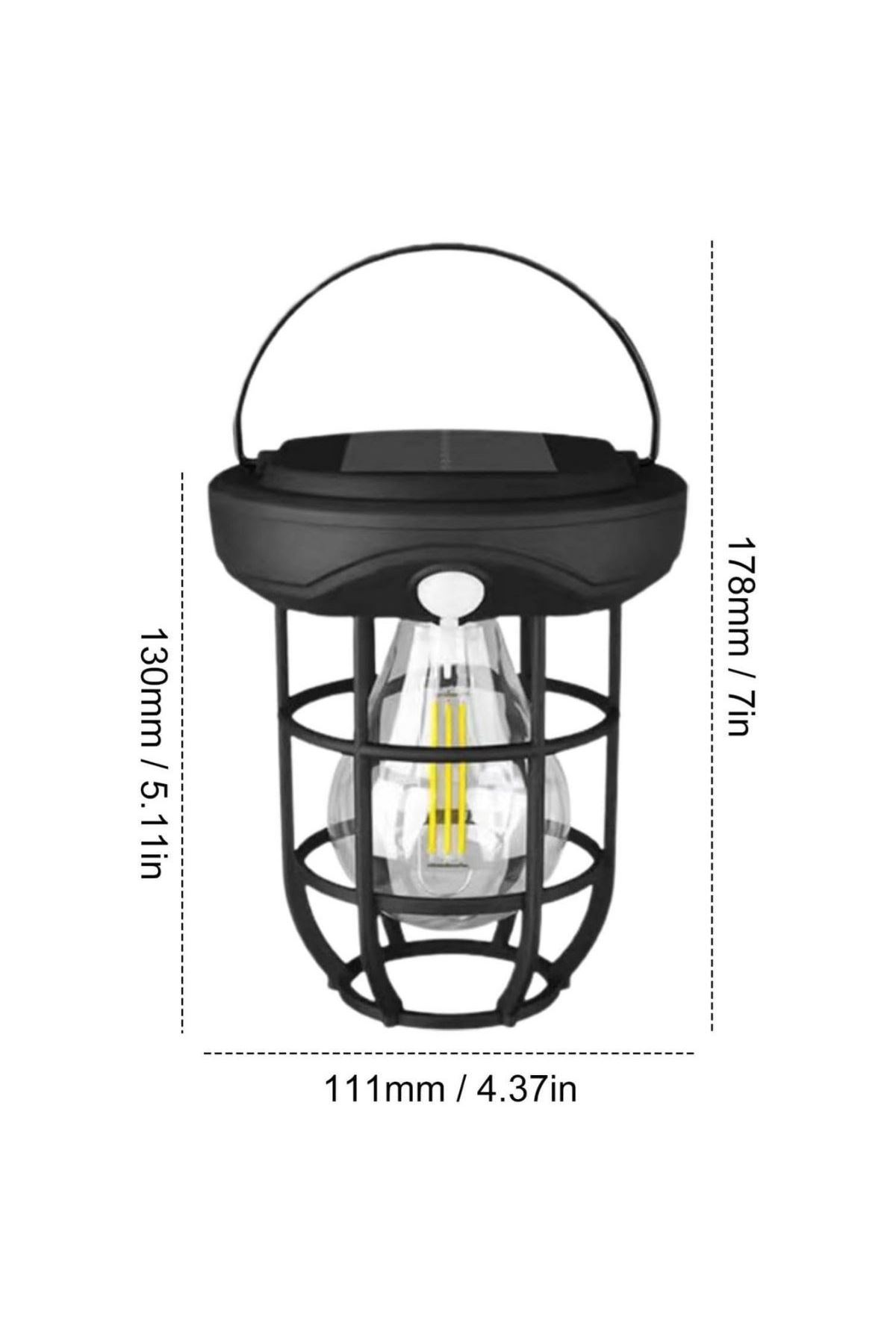 TBL Dekor® Solar Kamp Feneri – Güneş Enerjili, Otomatik Şarj ve Gece Işığı, Taşınabilir ve Asılabilir LED Dış Mekan Lamba