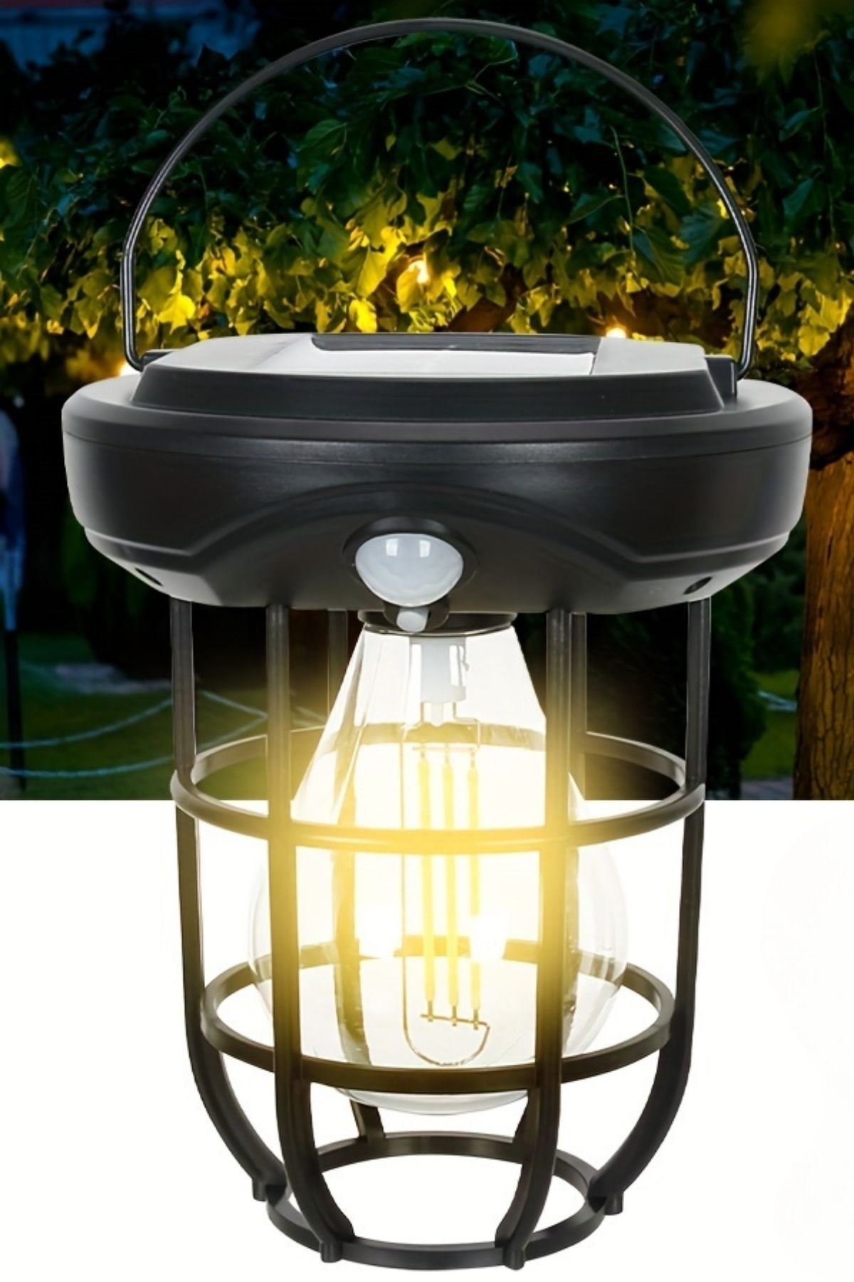 TBL Dekor® Solar Kamp Feneri – Güneş Enerjili, Otomatik Şarj ve Gece Işığı, Taşınabilir ve Asılabilir LED Dış Mekan Lamba