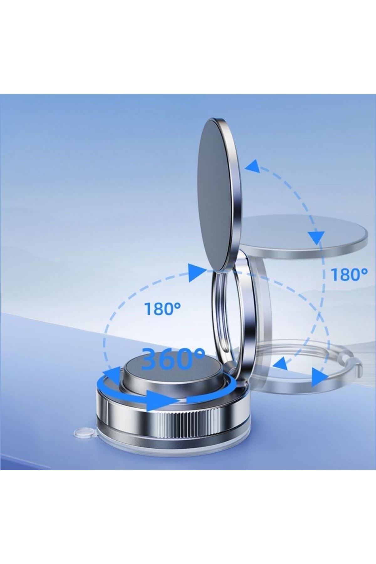 TBL Dekor® Vakumlu Manyetik Telefon Tutucu – Güçlü Vakum 360° Döner Araç İçi Telefon Standı, Ultra Sabit Manyetik Destekli Mobil Cihaz Aparatı