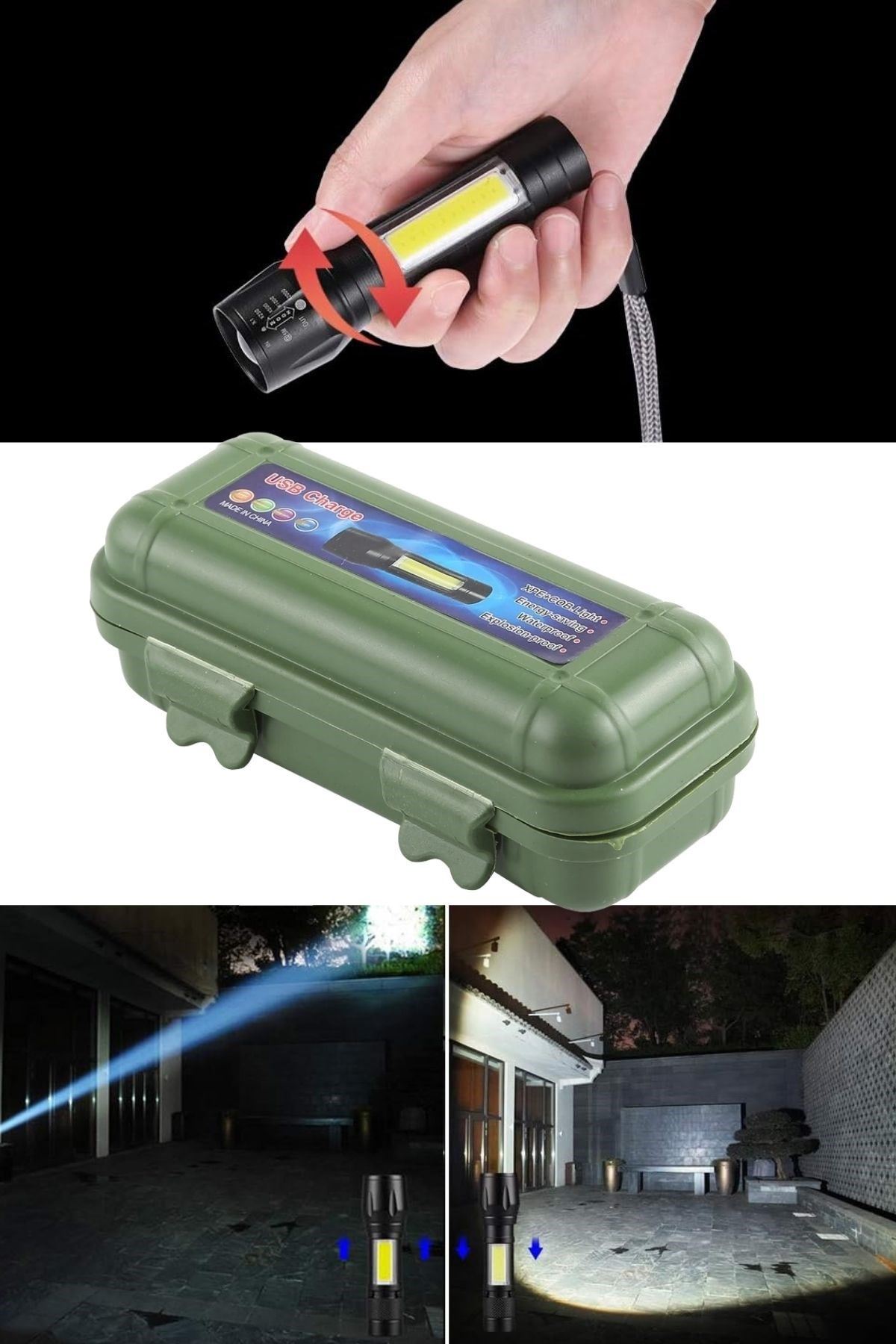 TBL Dekor® Kutulu Mini El Feneri – Taşınabilir LED Kamp ve Acil Durum El Lambası Plastik Gövde