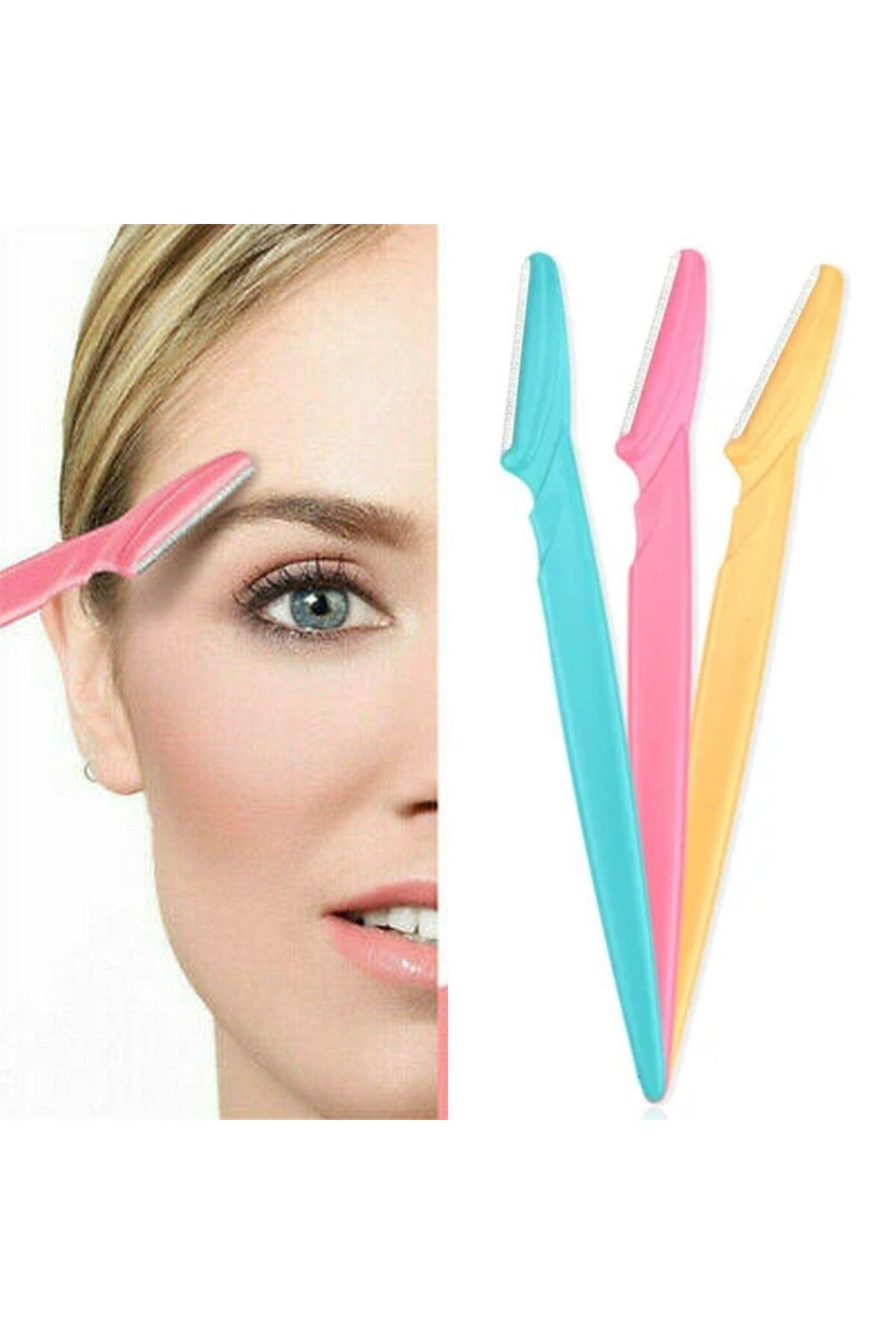 TBL Dekor® 3’lü Kadın Kaş Usturası Seti – Hassas Ciltler İçin Güvenli Yüz Tüy Temizleme Bıçağı