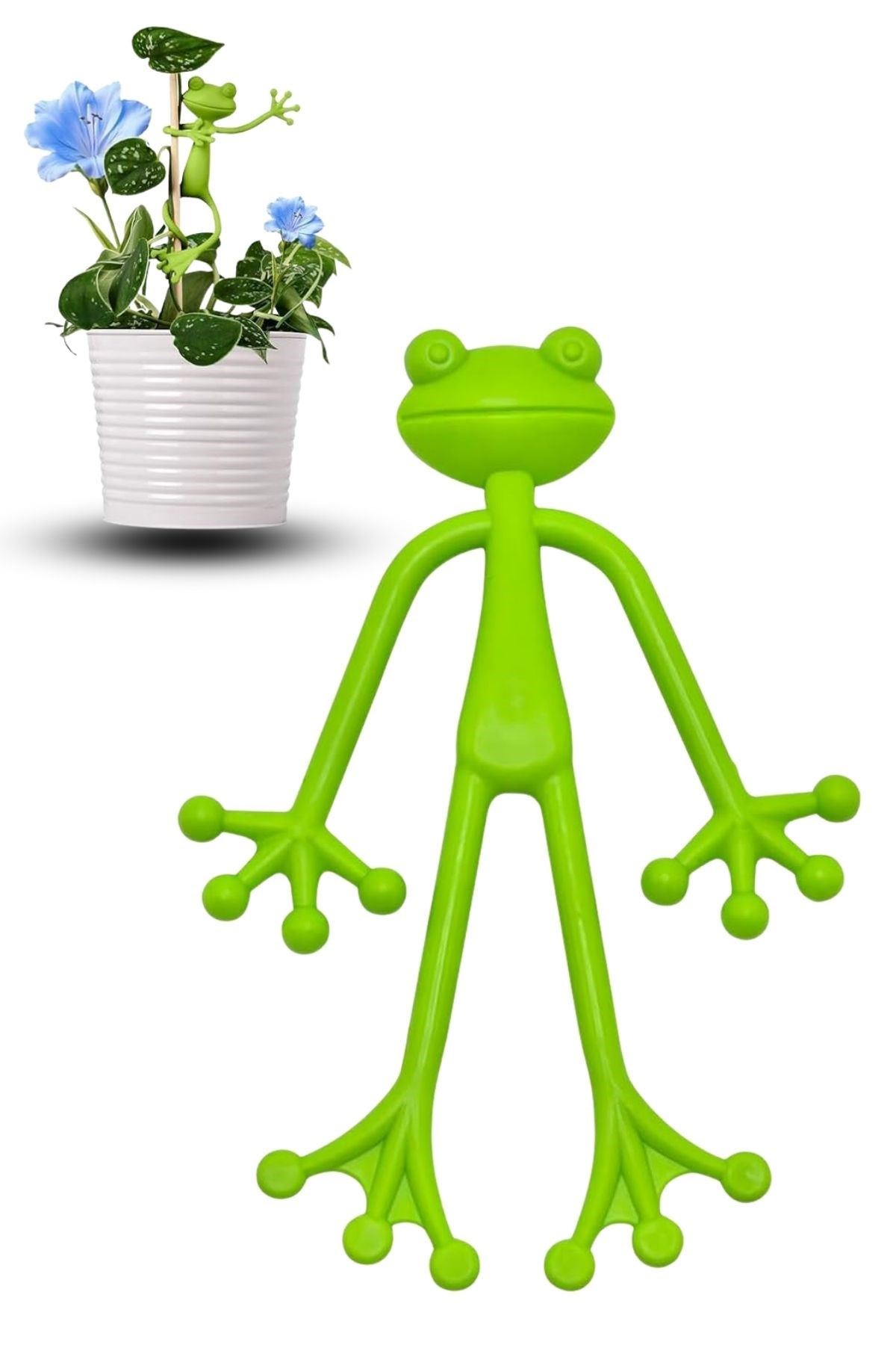 TBL Dekor® Kurbağa Şeklinde Bitki Sabitleyici – Bahçe ve İç Mekan Bitkileri İçin Dal ve Gövde Destek Aparatı, Çok Amaçlı Bitki Tutucu Klips