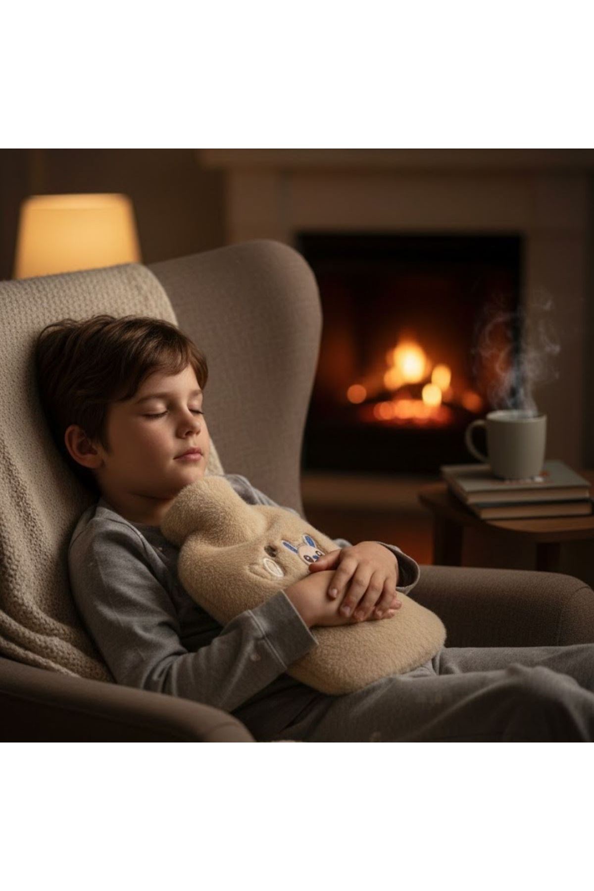 Mutlu Robot Hayvan Figürlü Peluş Sıcak Su Torbası 1 Lt – Yumuşak Kılıf, Uzun Süre Sıcak Tutan Termal Su Torbası