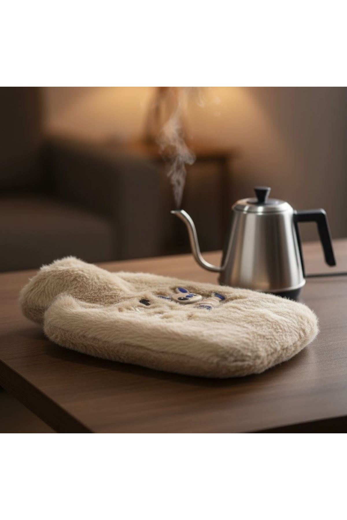 Mutlu Robot Hayvan Figürlü Peluş Sıcak Su Torbası 1 Lt – Yumuşak Kılıf, Uzun Süre Sıcak Tutan Termal Su Torbası