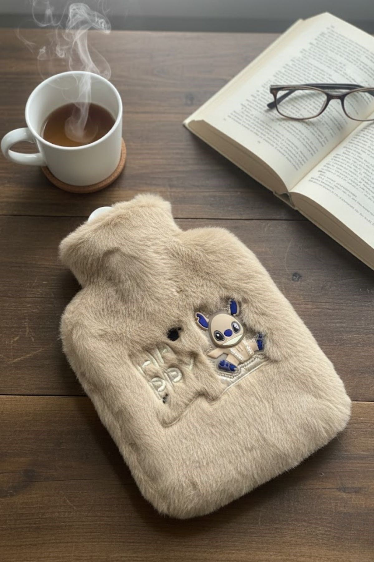 Mutlu Robot Hayvan Figürlü Peluş Sıcak Su Torbası 1 Lt – Yumuşak Kılıf, Uzun Süre Sıcak Tutan Termal Su Torbası