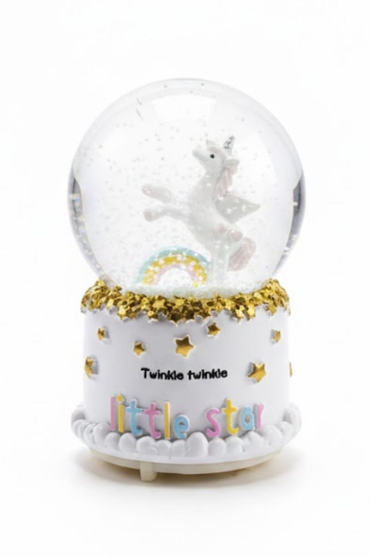 Pilli Işıklı Müzikli Kar Küresi–Pony At Figürlü Eğlenceli Masaüstü Biblo, LED Aydınlatmalı Dekoratif Hediyelik Kar Küresi