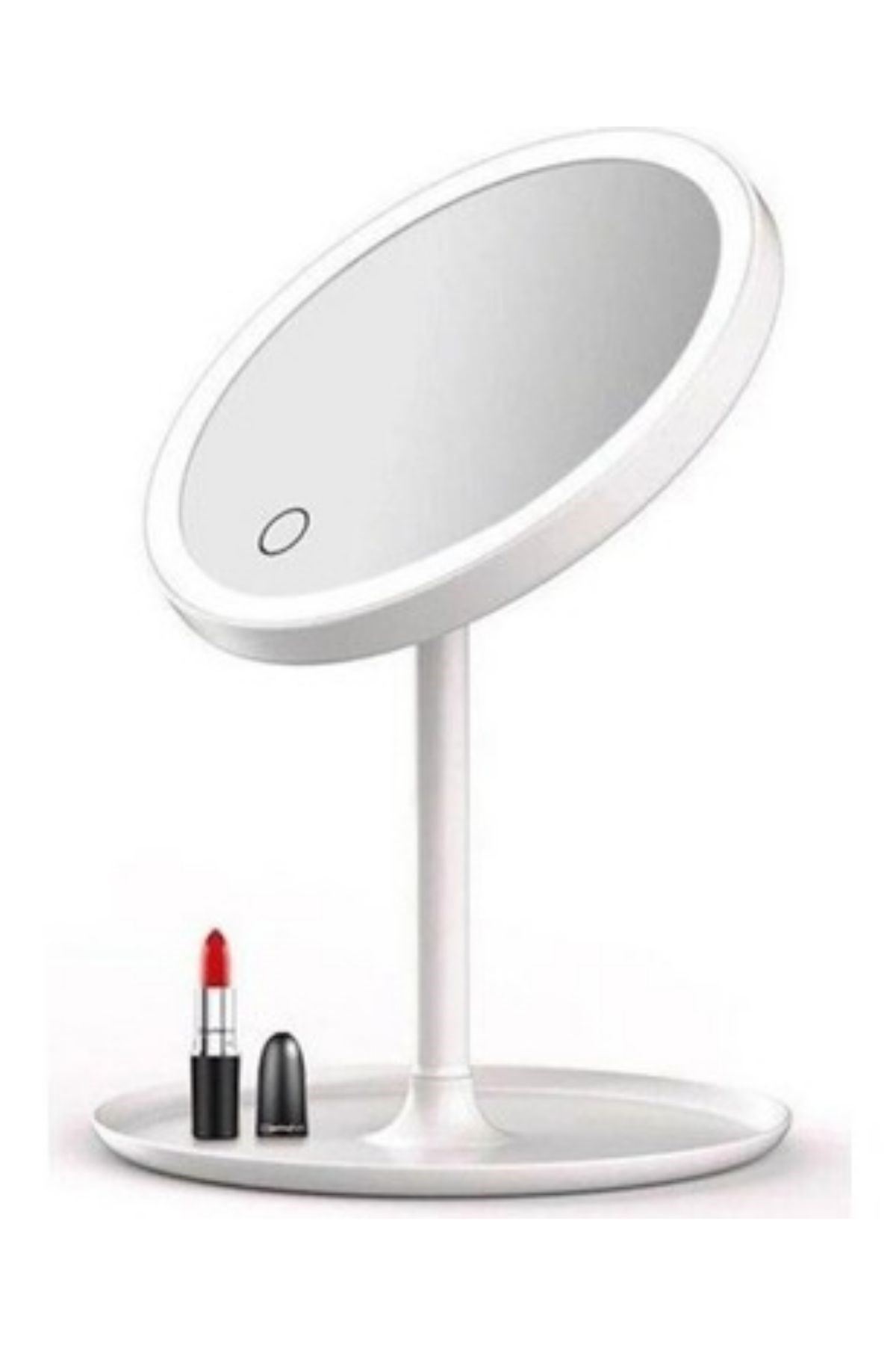 TBL Dekor® LED Işıklı Yuvarlak Makyaj Aynası – Dokunmatik Ayarlanabilir Işık Tonlu, 360° Döner Masaüstü Profesyonel Makyaj ve Cilt Bakım Aynası