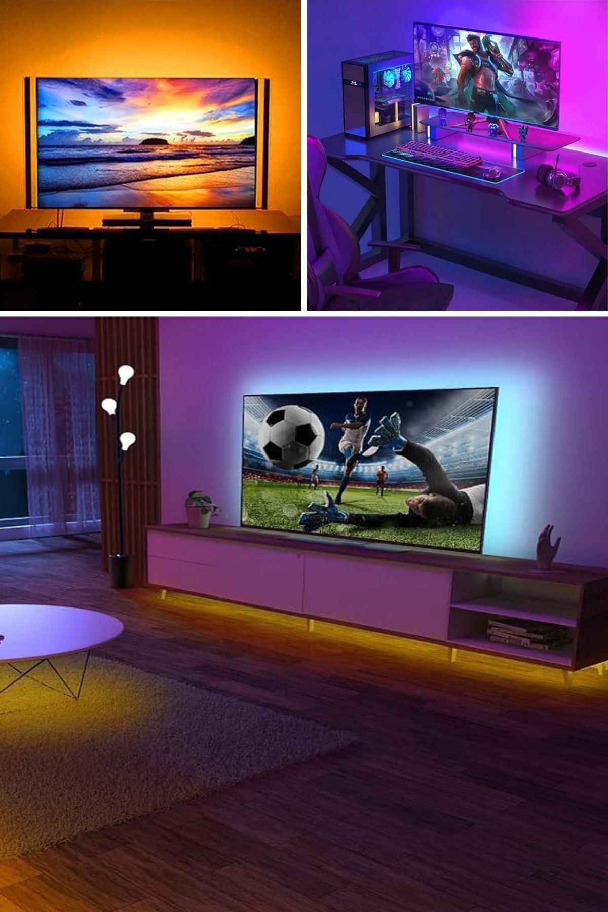 2 Metre Kumandalı USB LED Şerit Işık – Renk Ayarlı Dekoratif Ortam ve Ambiyans Aydınlatması