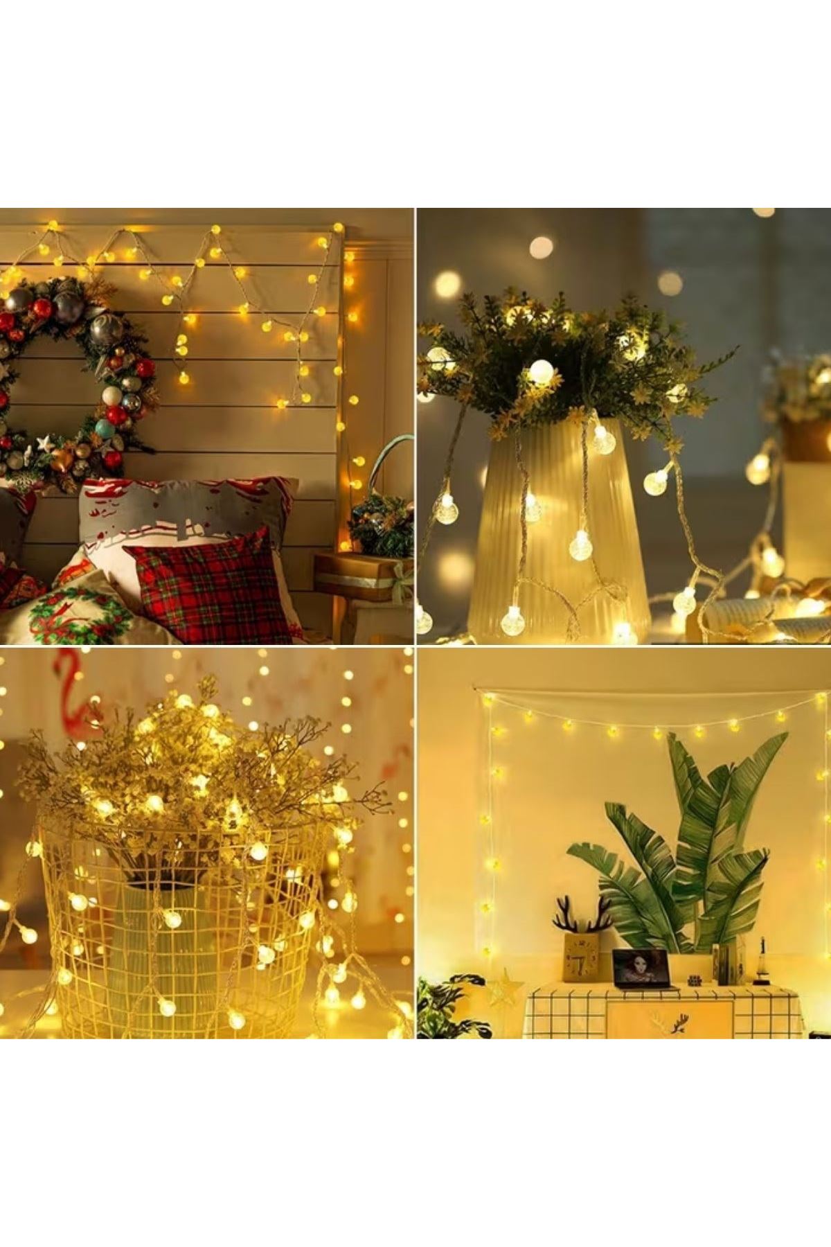 Mini Boncuk Detaylı 3.5 Metre USB LED Işık – 20 LED’li Dekoratif Ortam Aydınlatması