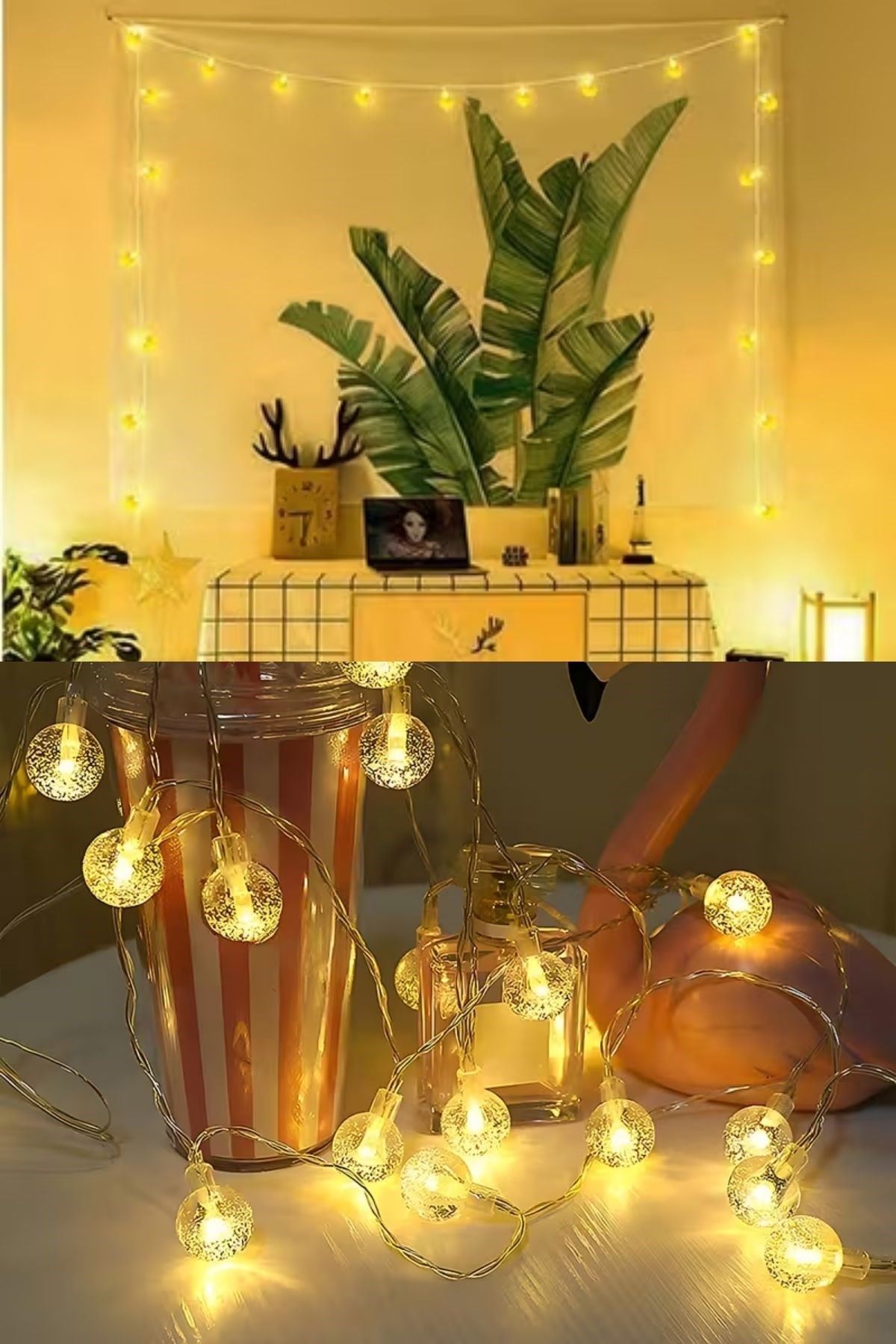 Mini Boncuk Detaylı 3.5 Metre USB LED Işık – 20 LED’li Dekoratif Ortam Aydınlatması