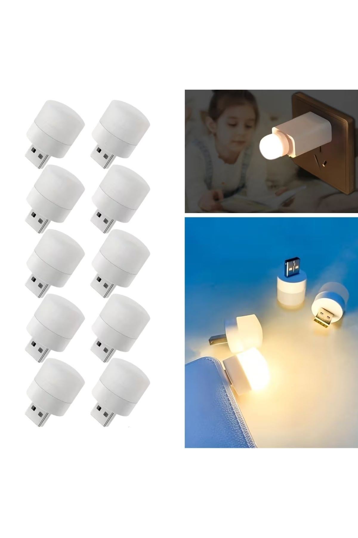 TBL Dekor® USB Mini Top LED 10’lu Aydınlatma Seti – Sıcak Renkli Gece Lambası, Enerji Tasarruflu Mikro LED Işıklar