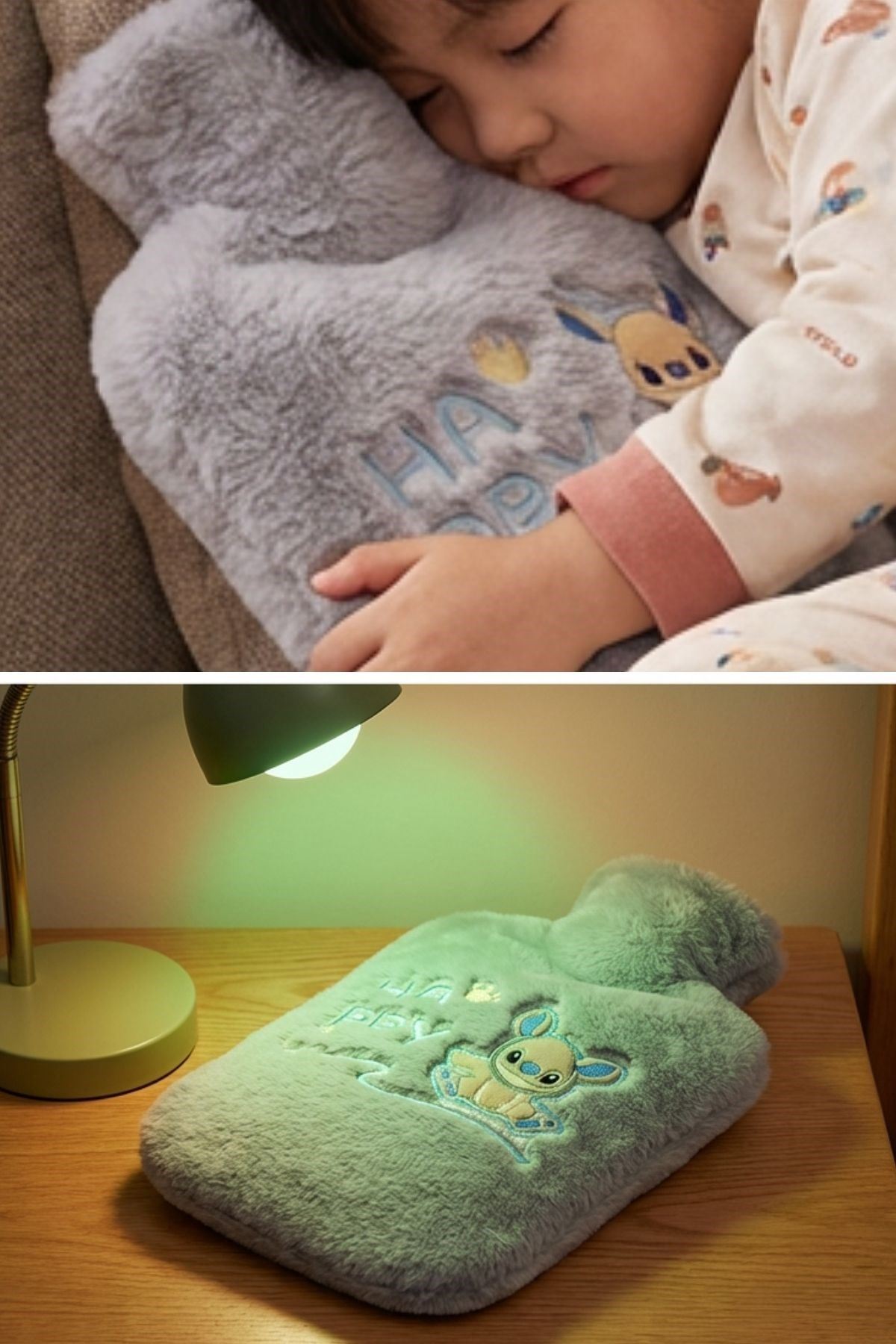 Mutlu Robot Hayvan Figürlü Gri Peluş Sıcak Su Torbası 1 Lt – Yumuşak Kılıf, Uzun Süre Sıcak Tutan Termal Su Torbası