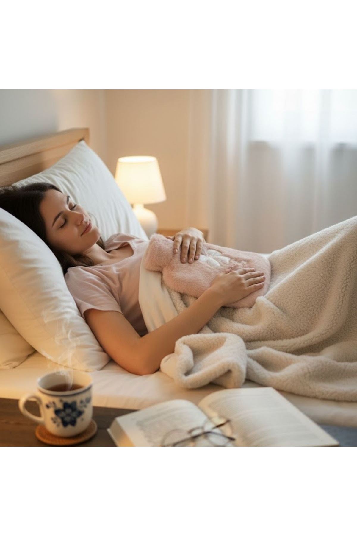 Hello Everyone Yazılı Kurdeleli Pembe Peluş Sıcak Su Torbası 1 Lt – Yumuşak Kılıf, Uzun Süre Sıcak Tutan Termal Su Torbası